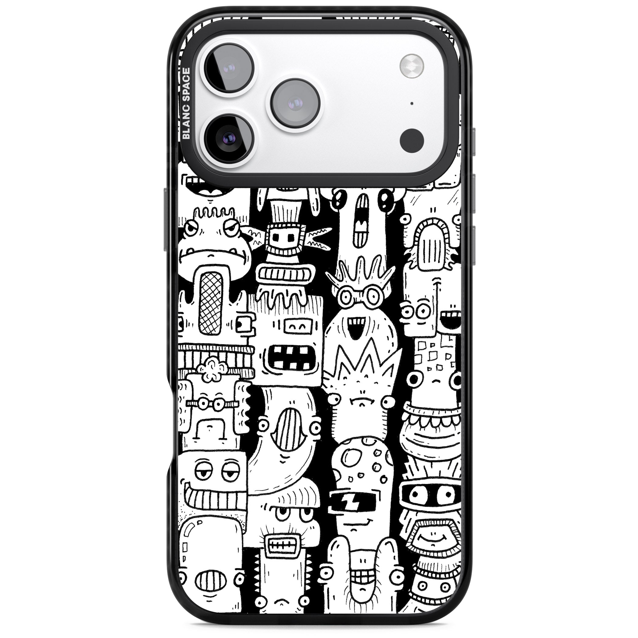 Monochrome Heads iPhone 17 Pro Impact Black Phone Case