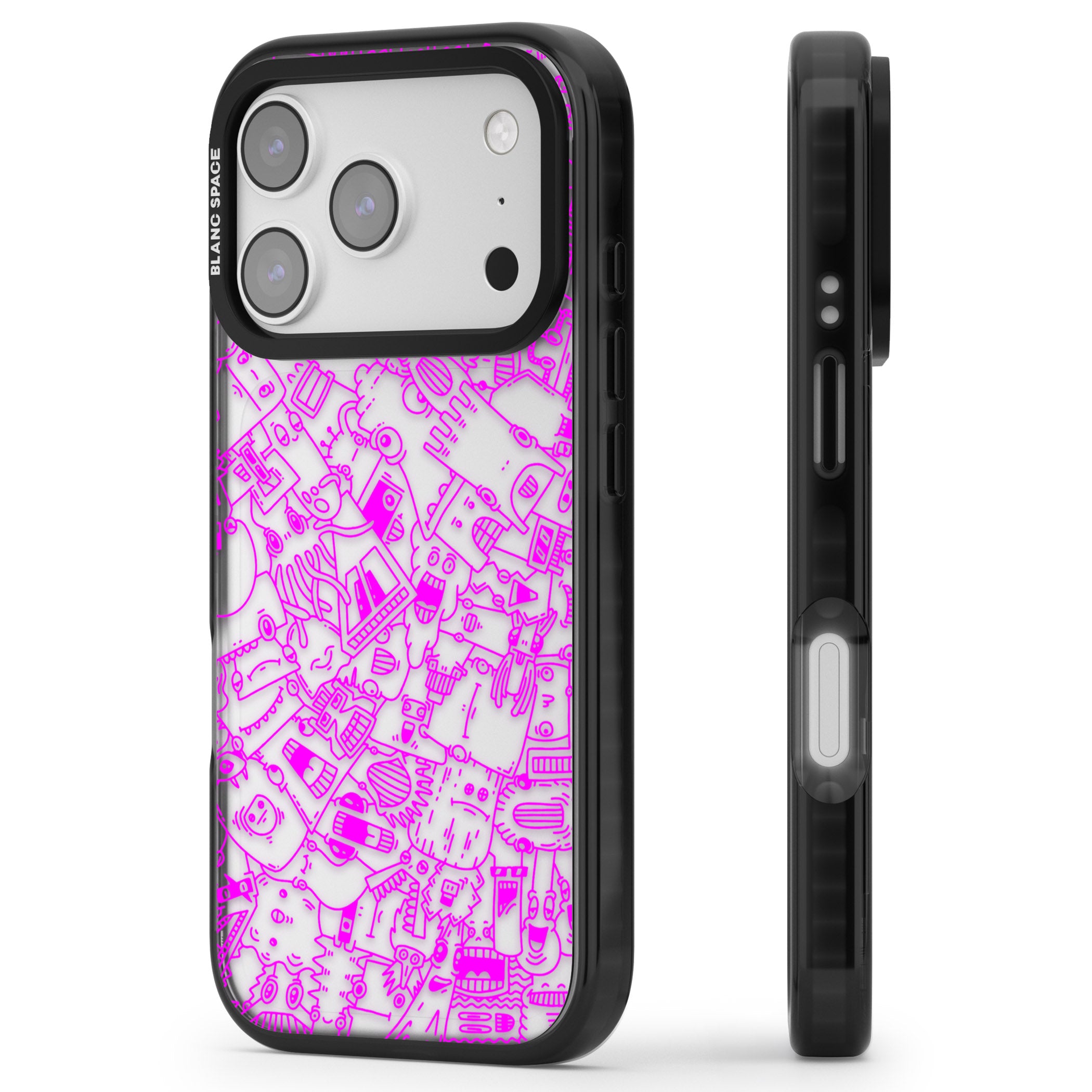 Pink Pals iPhone 17 Pro Impact Black Phone Case Side Profile