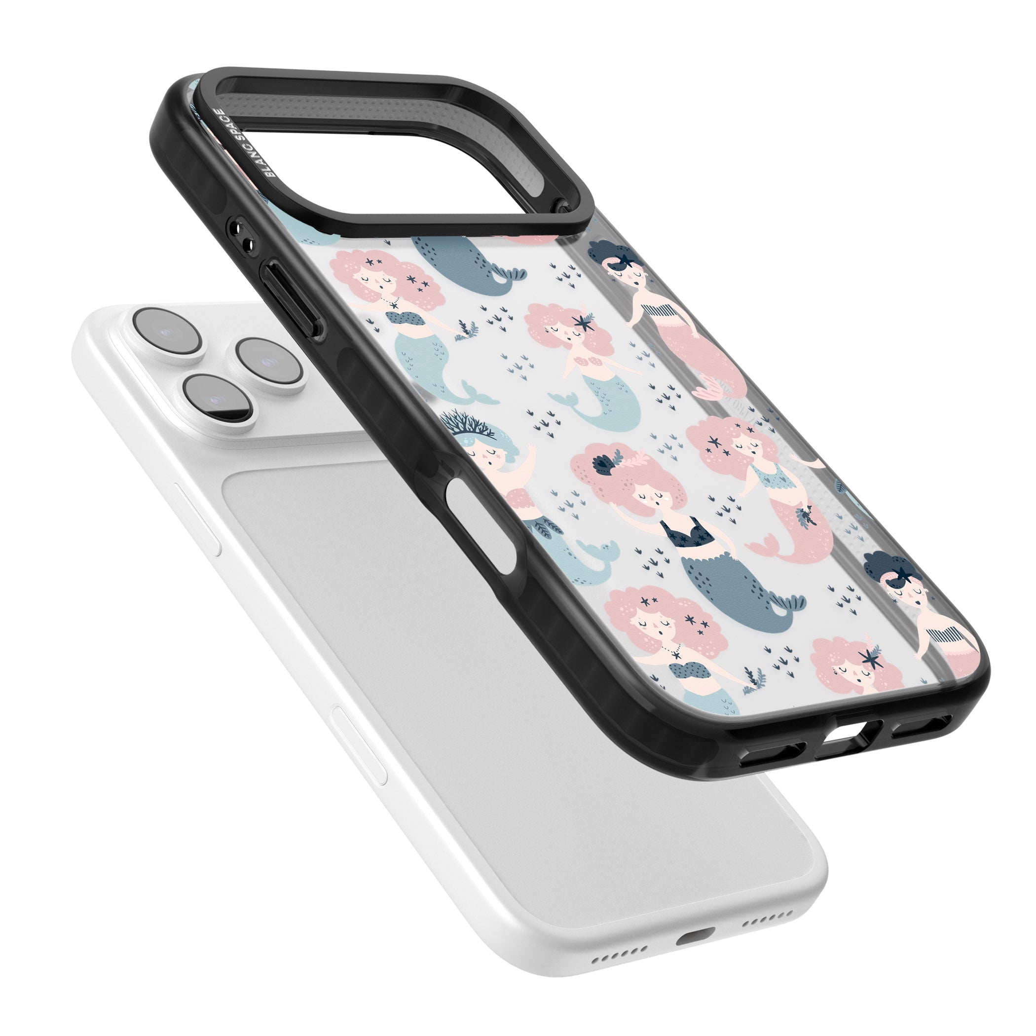 Under The Sea Mermaids (Clear) iPhone 17 Pro Max Impact Black Phone Case Colours
