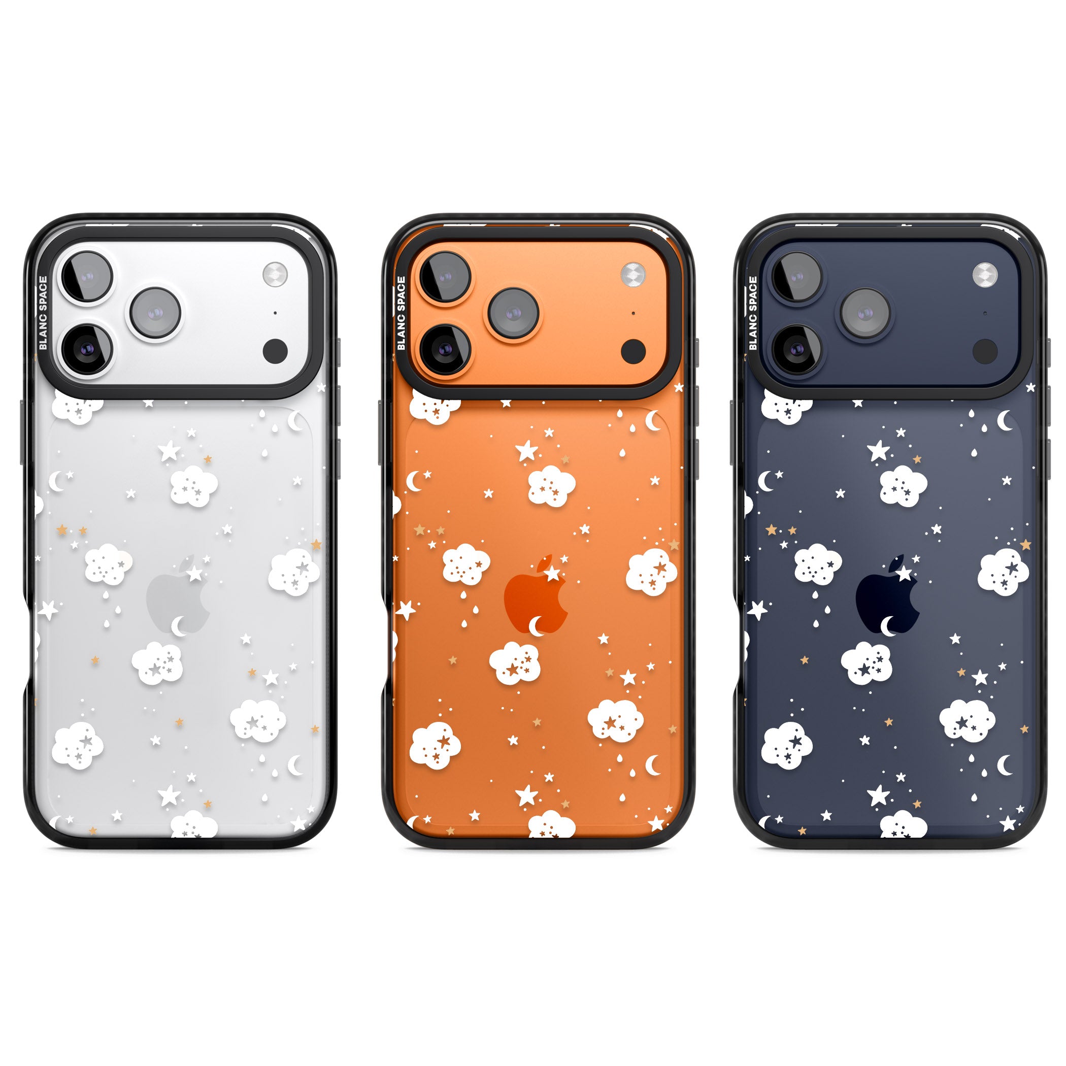 Starry Night Cloud iPhone 17 Pro Impact Black Phone Case APT Impact Protection