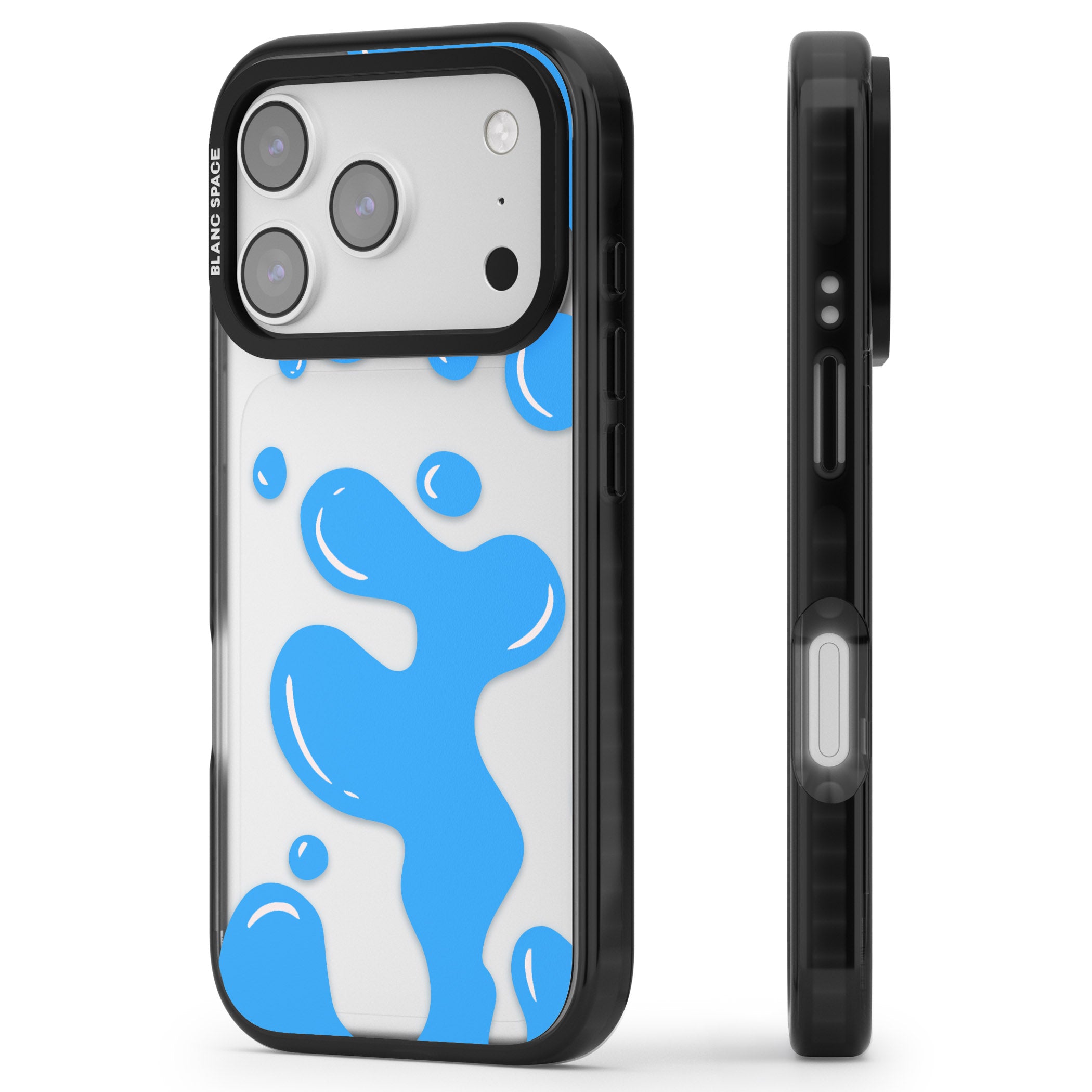 Blue Lava Lamp iPhone 17 Pro Impact Black Phone Case Side Profile