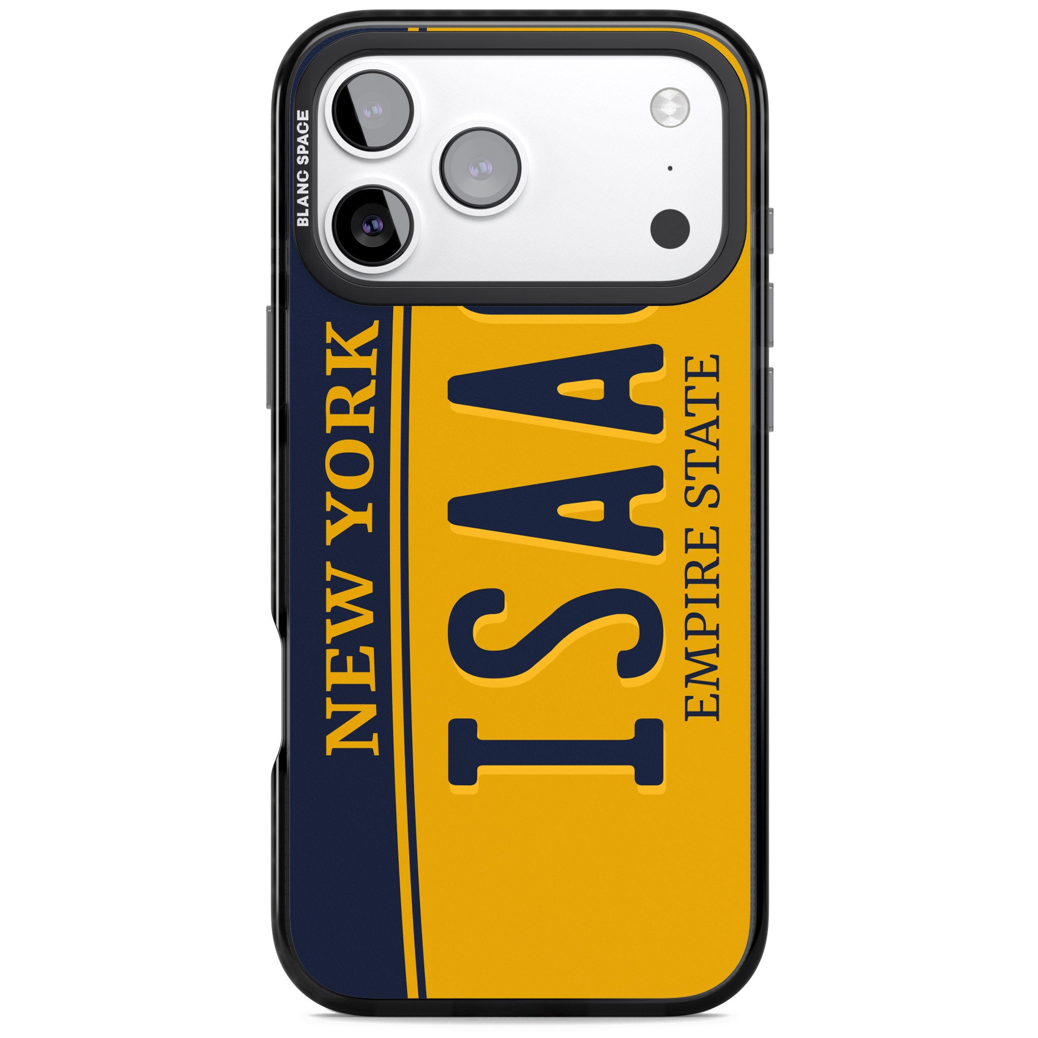 Personalised New York License Plate iPhone 17 Pro Impact Black Phone Case