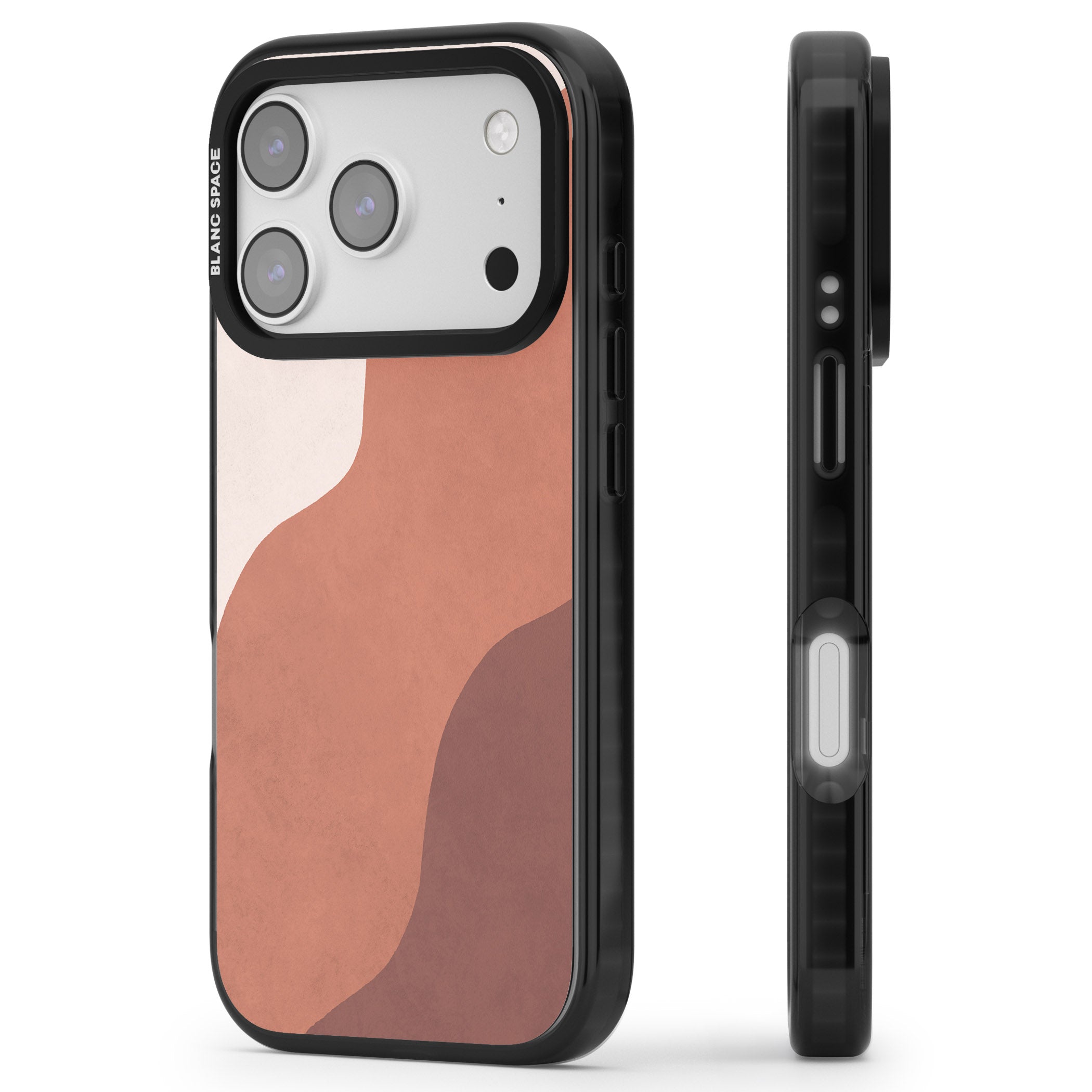 Lush Abstract Watercolour Design #3 iPhone 17 Pro Impact Pro Black Phone Case Side Profile