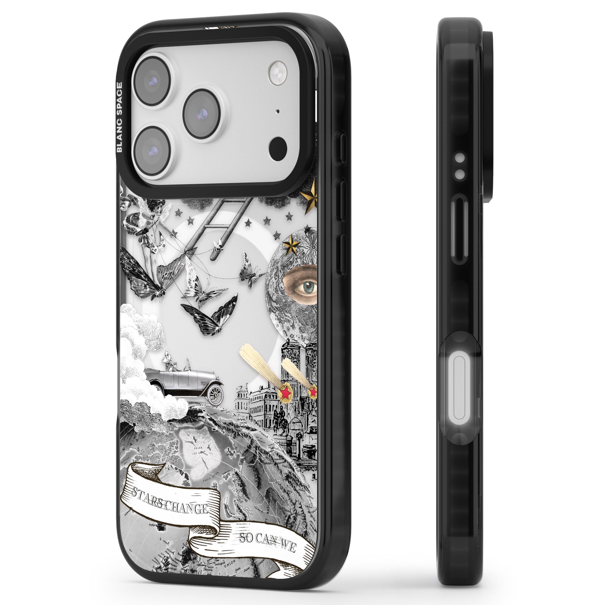 Stars Change So Can We iPhone 17 Pro Impact Pro Black Phone Case Side Profile