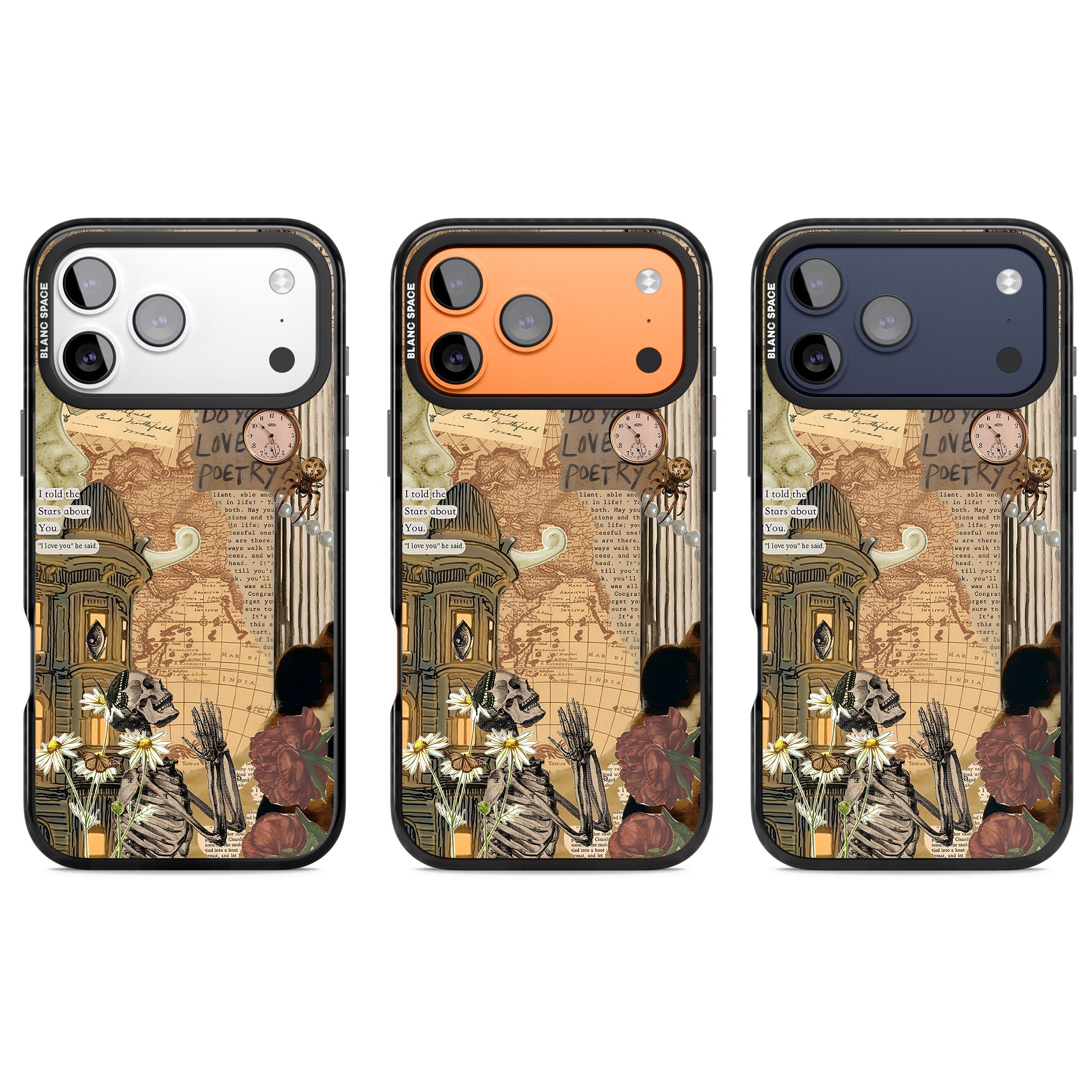 Skeleton Poetry iPhone 17 Pro Impact Pro Black Phone Case APT Impact Protection