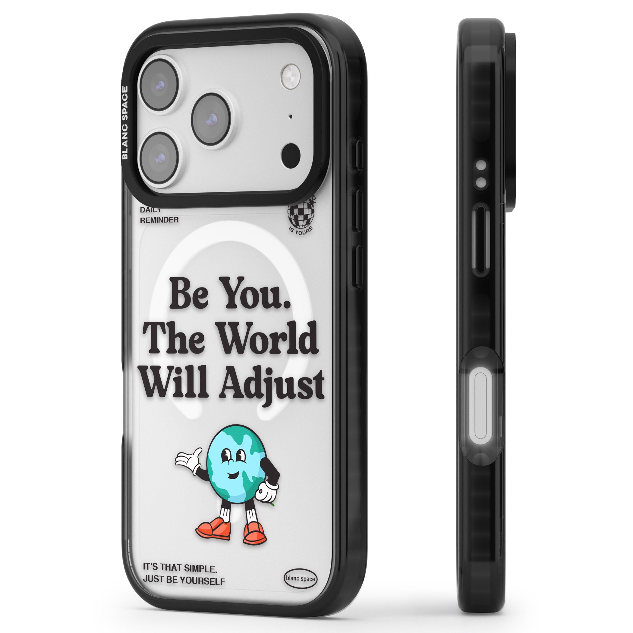 Be You The World Will Adjust iPhone 17 Pro Impact Pro Black Phone Case Side Profile