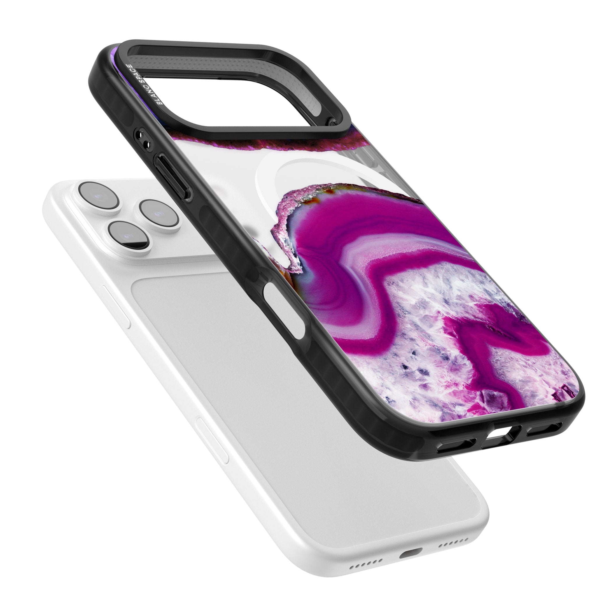 Amethyst Crystal Slice iPhone 17 Pro Impact Pro Black Phone Case Colours