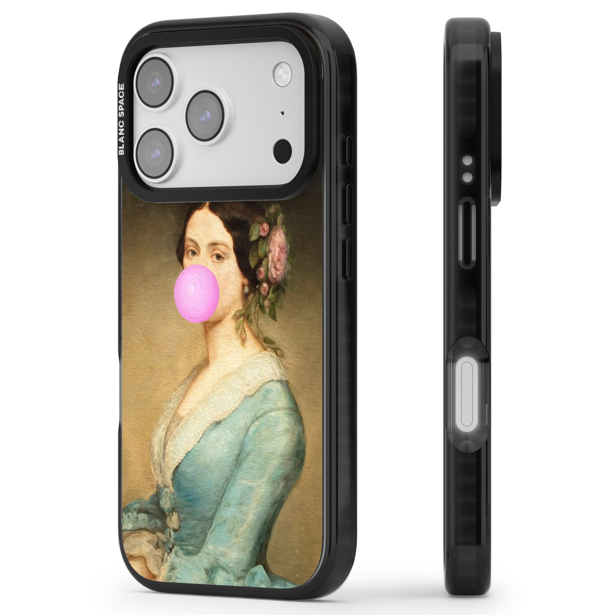 Bubblegum Renaissance iPhone 17 Pro Impact Pro Black Phone Case Side Profile