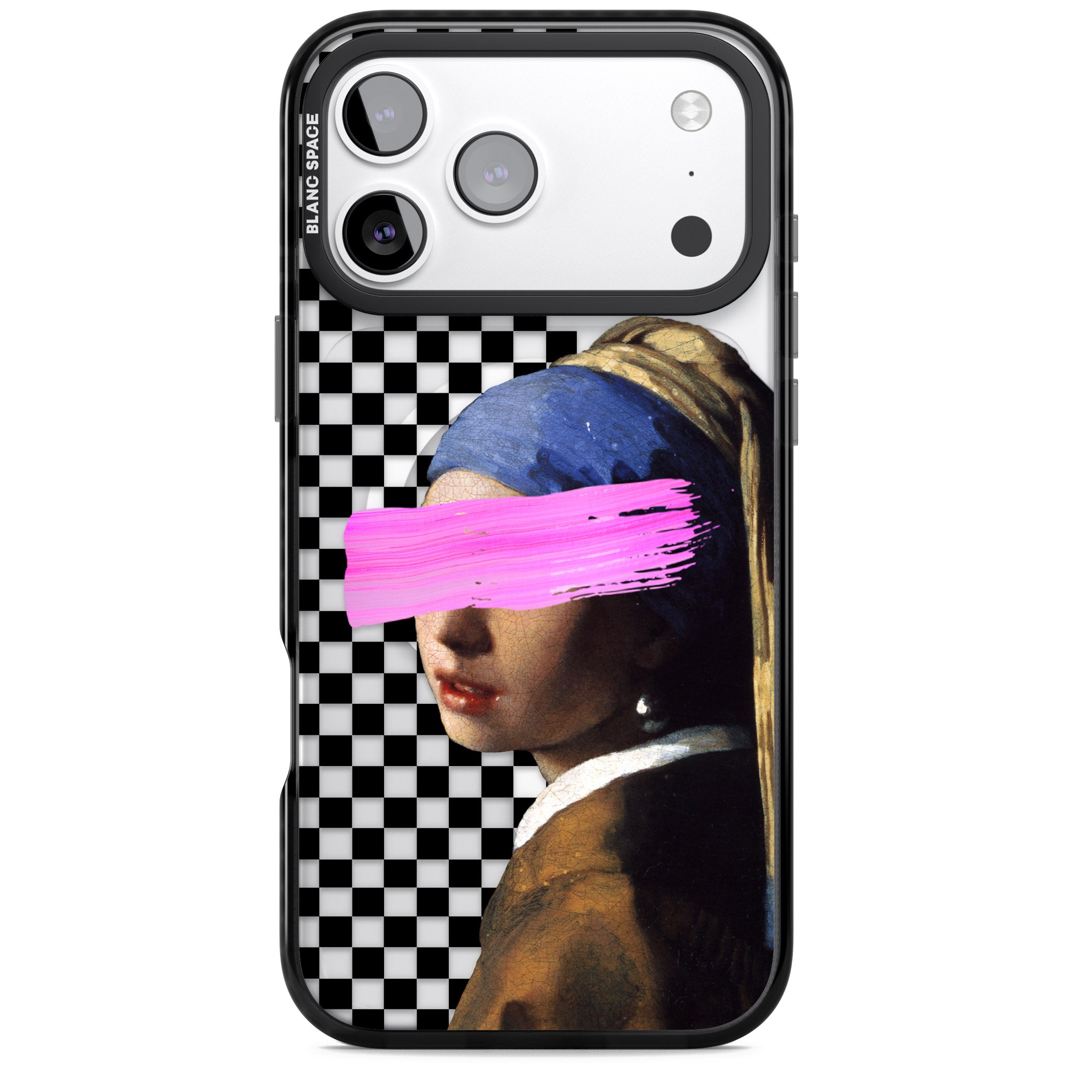 Abstract Pearl Girl iPhone 17 Pro Impact Pro Black Phone Case