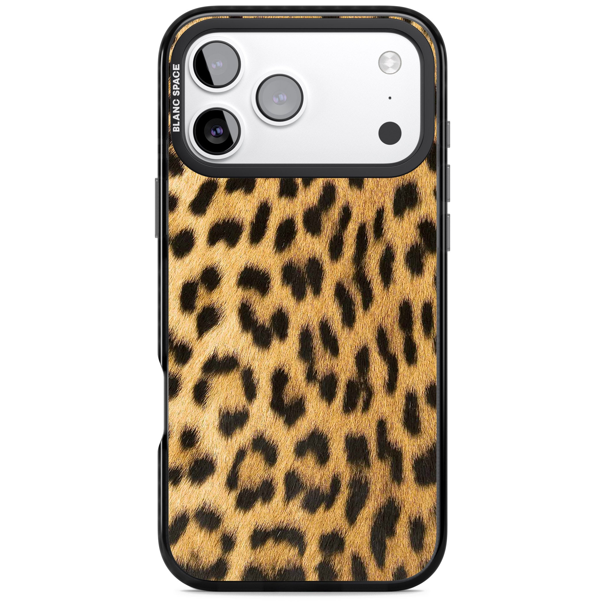 Designer Fashion Gold Leopard Print iPhone 17 Pro Impact Pro Black Phone Case