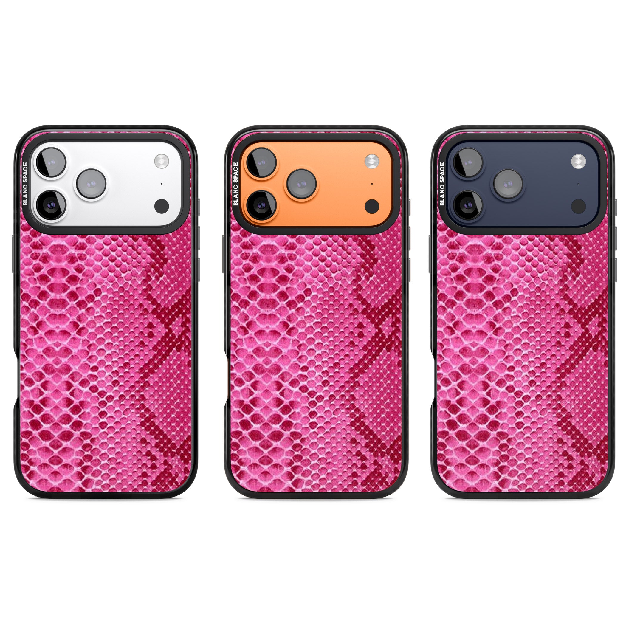 Pink Snakeskin iPhone 17 Pro Impact Pro Black Phone Case APT Impact Protection