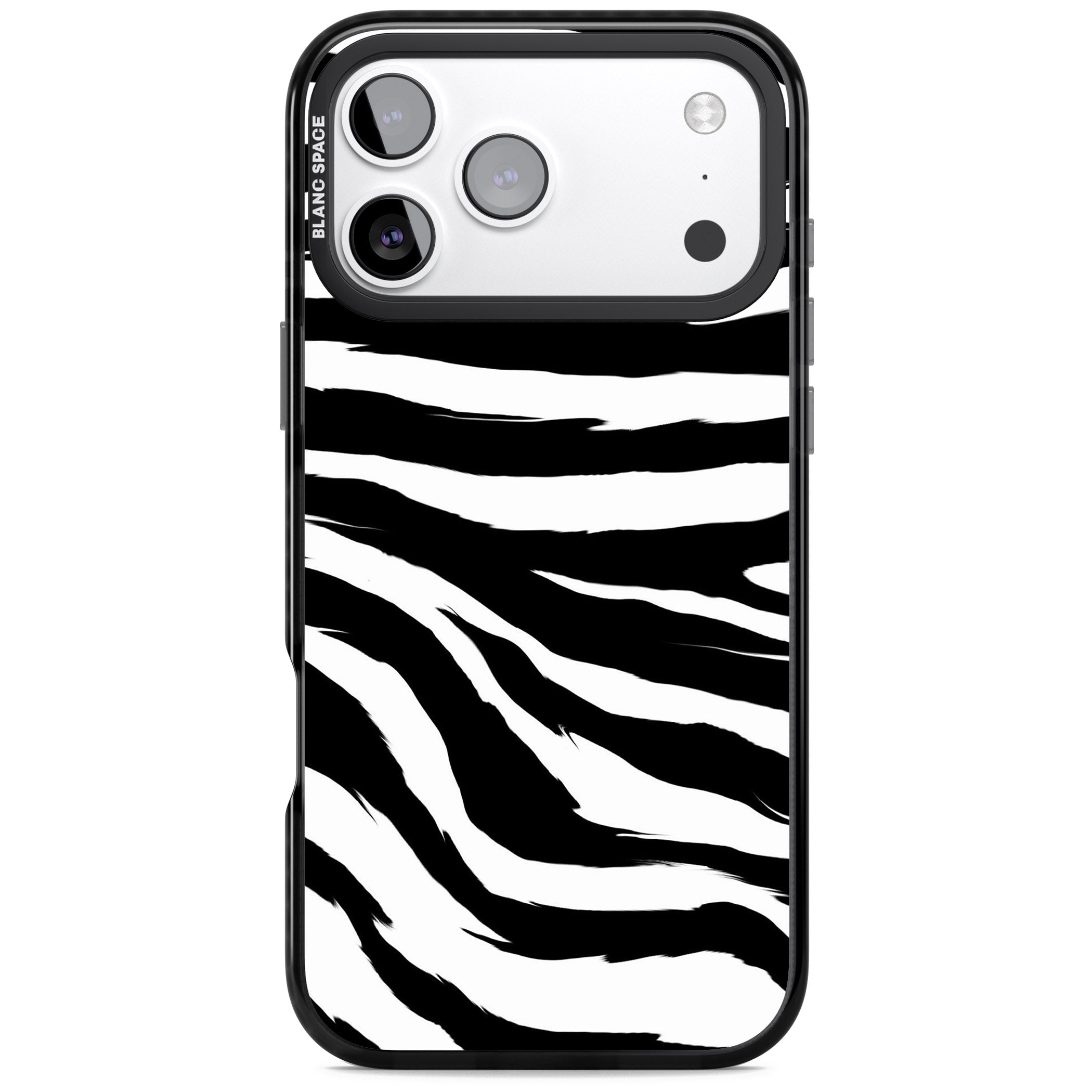 Black Zebra Print iPhone 17 Pro Impact Pro Black Phone Case