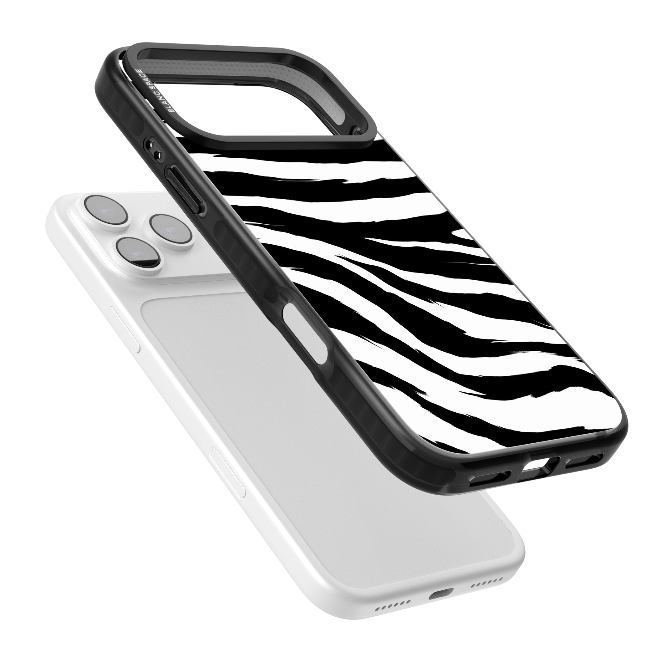 Black Zebra Print iPhone 17 Pro Impact Pro Black Phone Case Colours