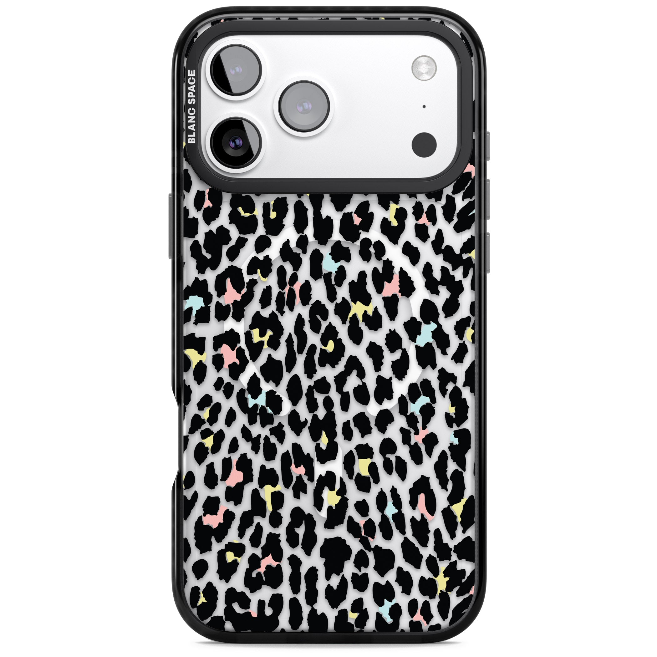 Pastel Leopard Print iPhone 17 Pro Impact Pro Black Phone Case