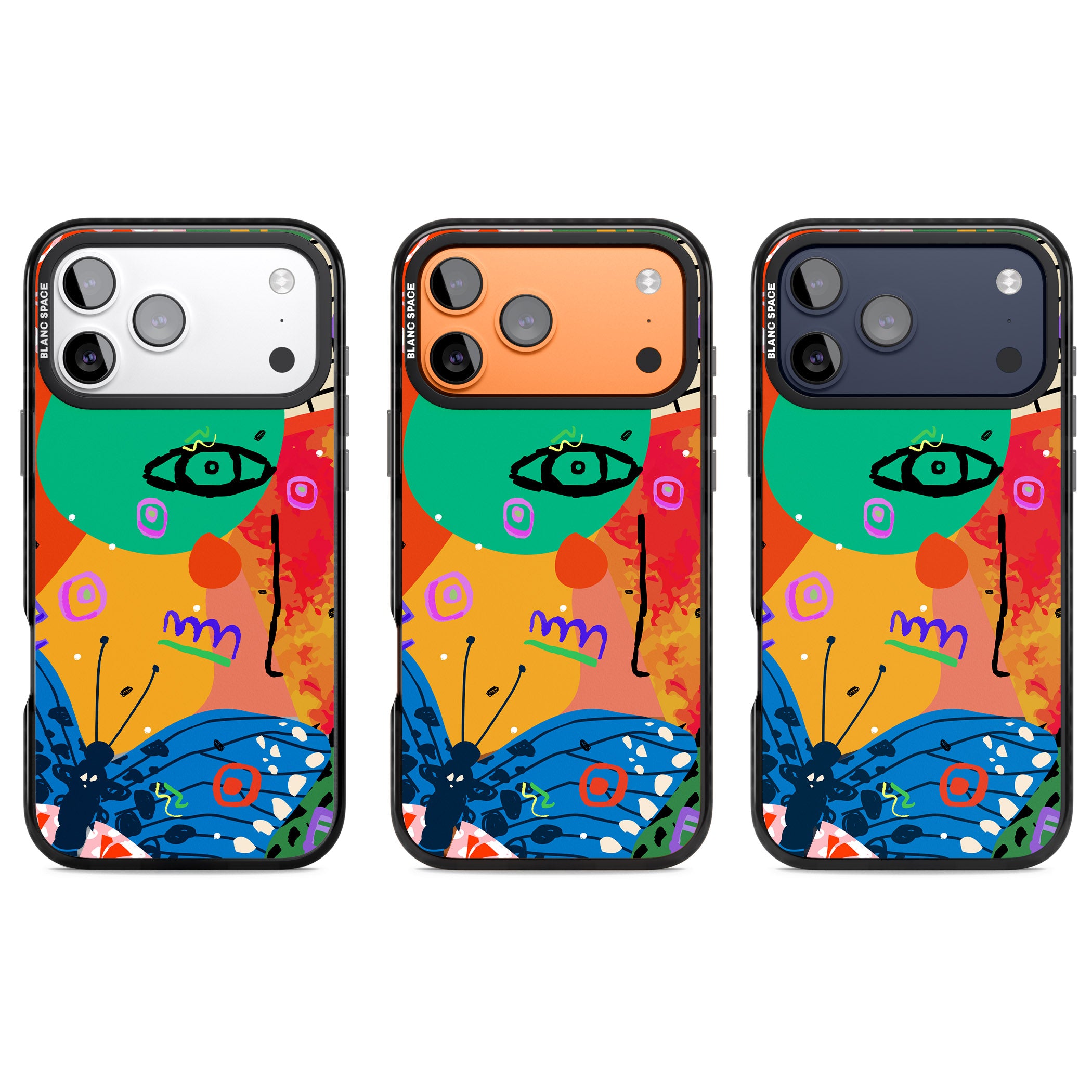 Abstract Butterfly iPhone 17 Pro Impact Pro Black Phone Case APT Impact Protection