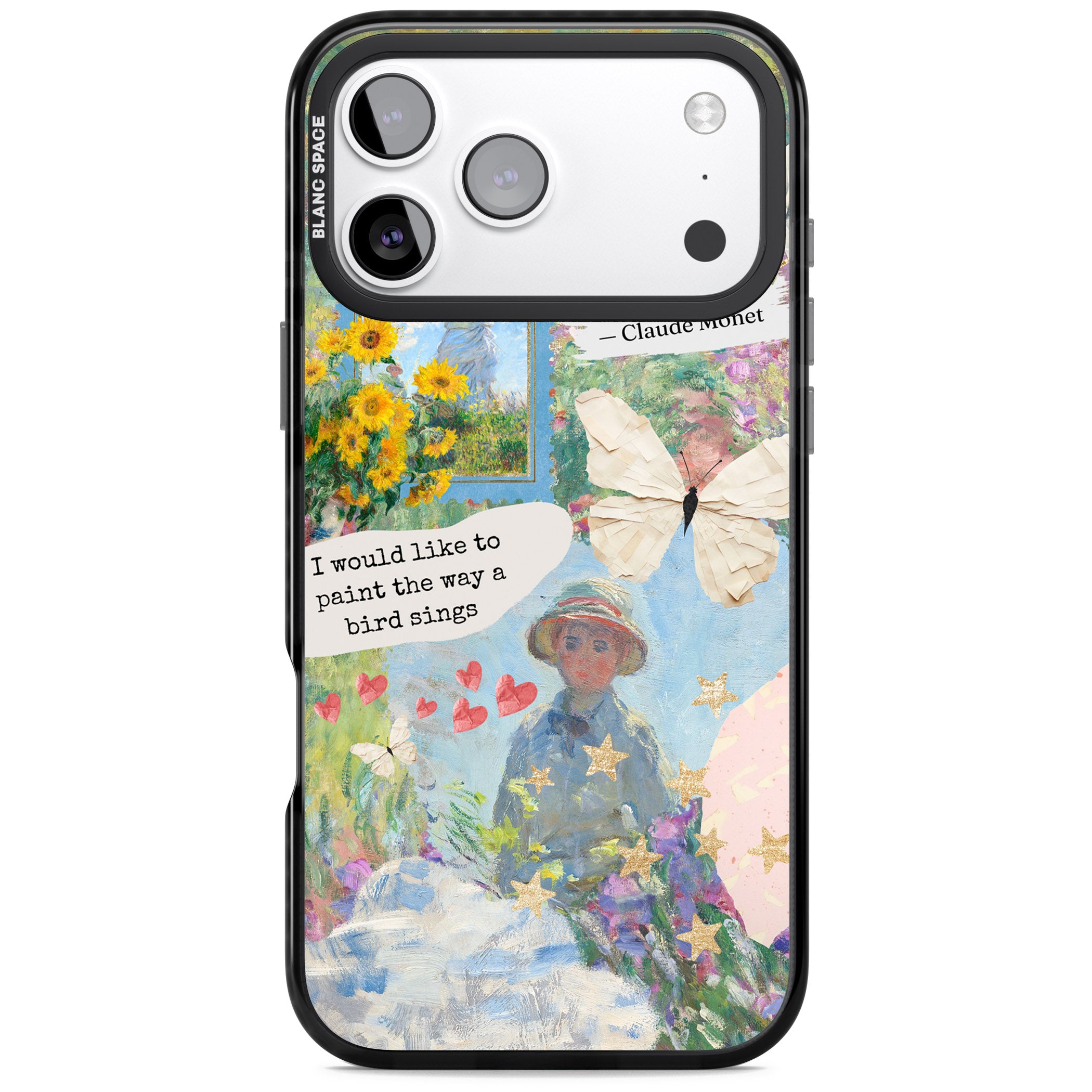 Monet 'Way A Bird Sings' Collage iPhone 17 Pro Impact Pro Black Phone Case