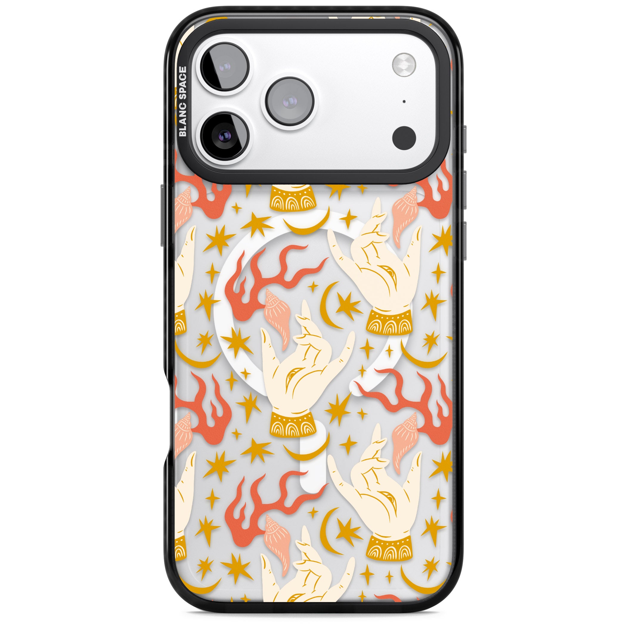 Hand Watcher Pattern iPhone 17 Pro Impact Pro Black Phone Case