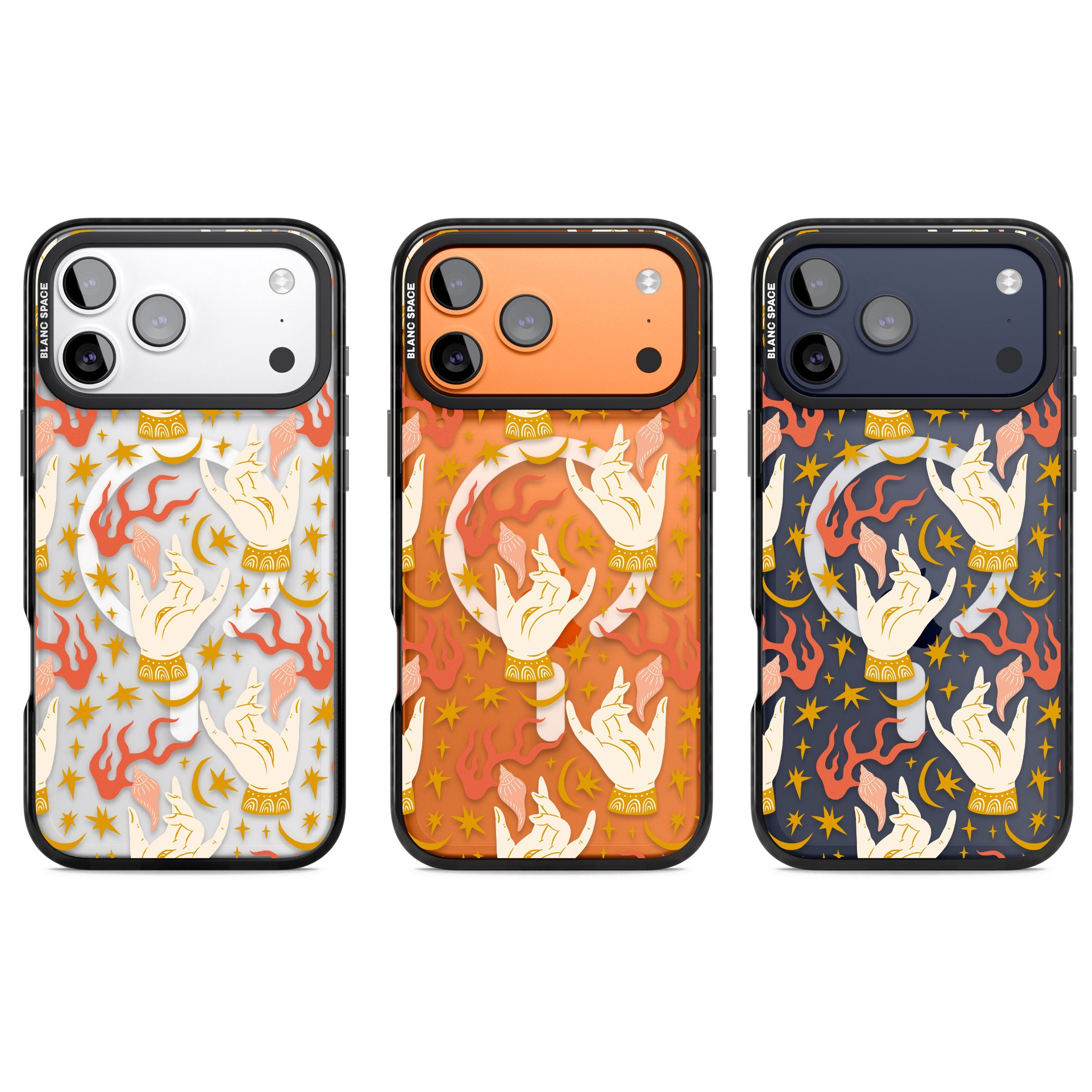 Hand Watcher Pattern iPhone 17 Pro Impact Pro Black Phone Case APT Impact Protection