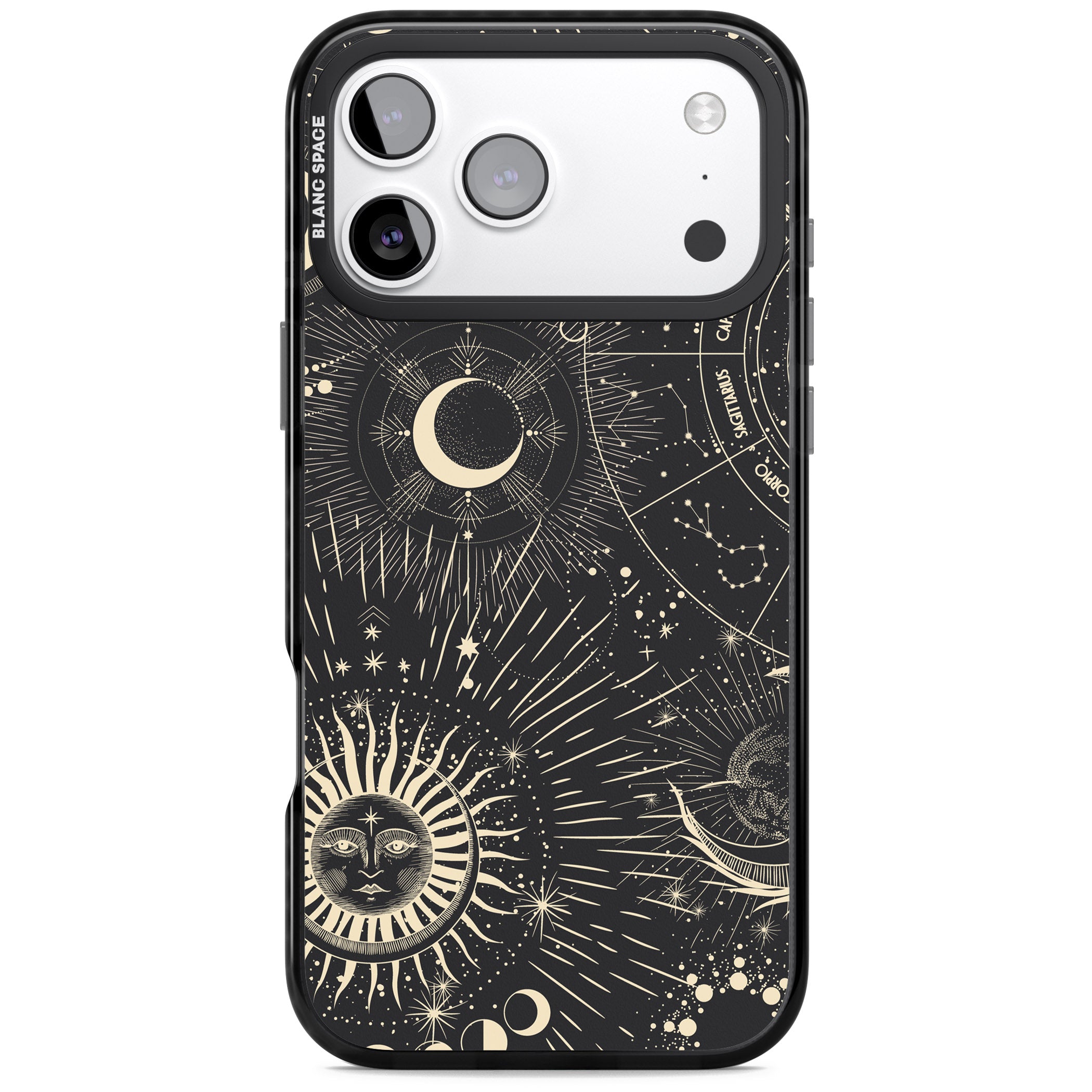 Cosmic Sun & Symbols Zodiac iPhone 17 Pro Impact Pro Black Phone Case