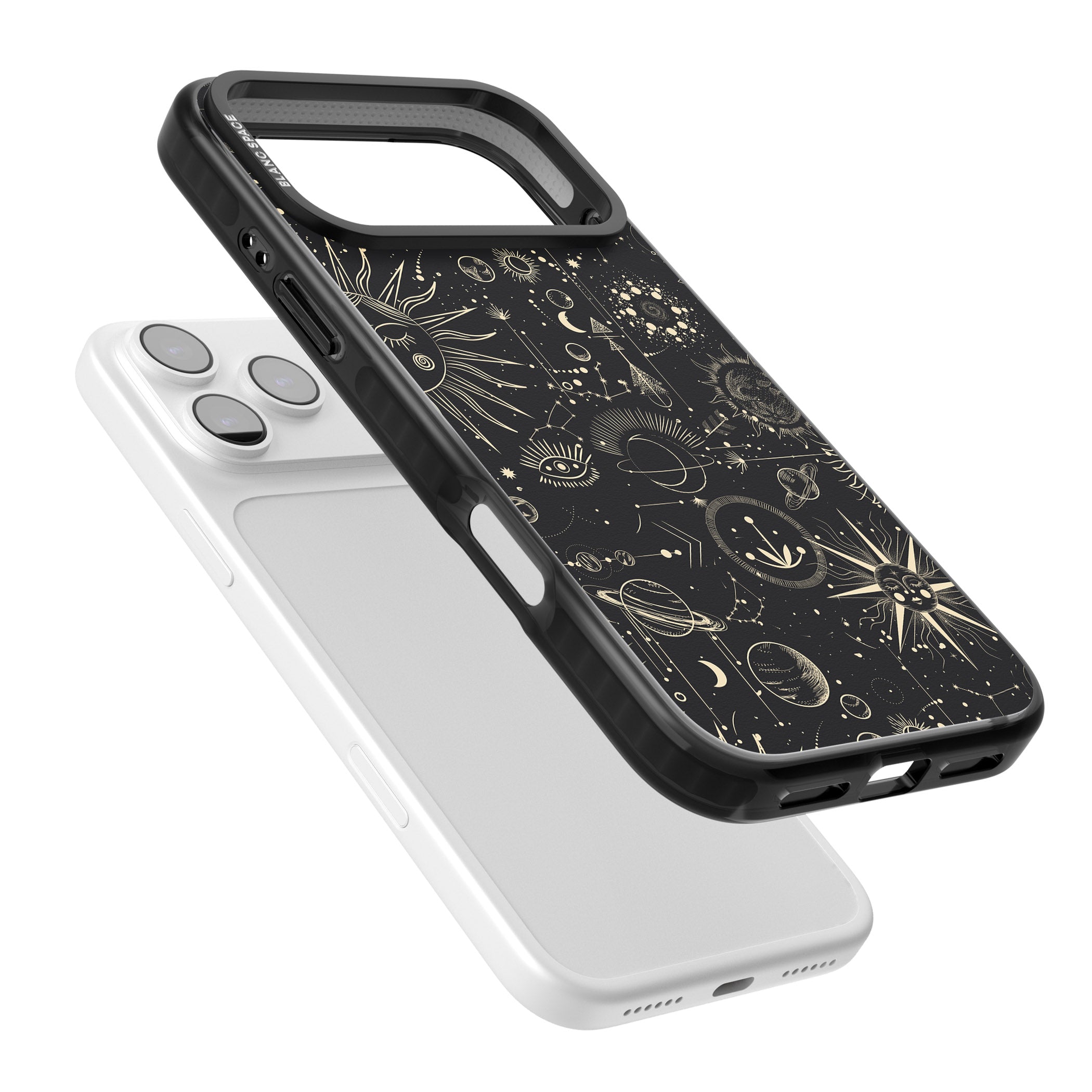 Cosmic Suns And Planets iPhone 17 Pro Impact Pro Black Phone Case Colours