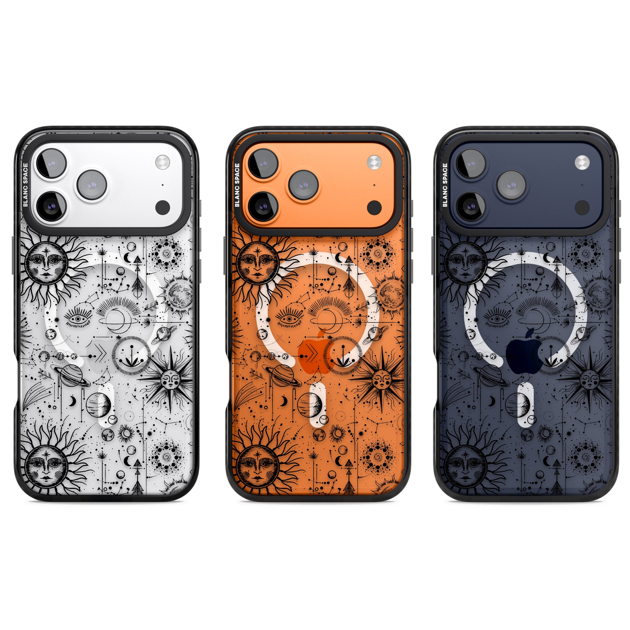 Cosmic Sun & Planets Zodiac iPhone 17 Pro Impact Pro Black Phone Case APT Impact Protection
