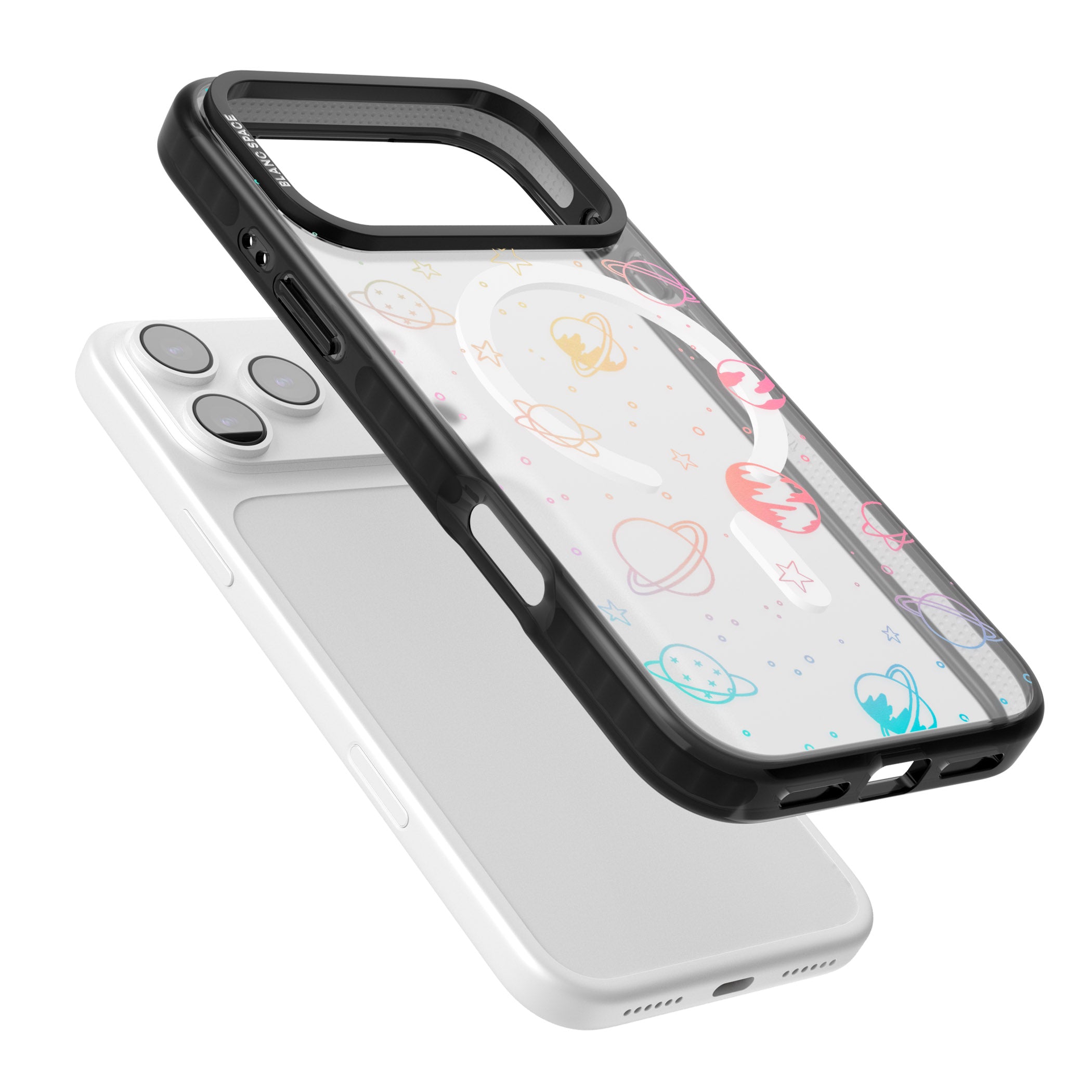 Pastel Space Universe iPhone 17 Pro Impact Pro Black Phone Case Colours