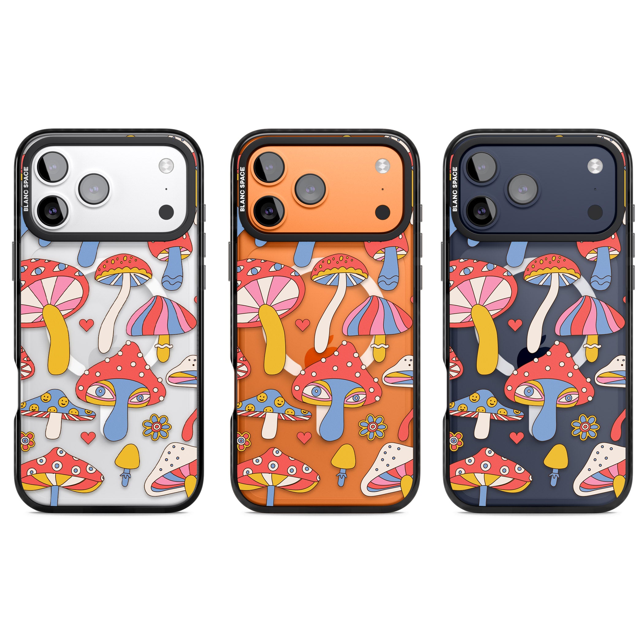 Vibrant Shrooms iPhone 17 Pro Impact Pro Black Phone Case APT Impact Protection