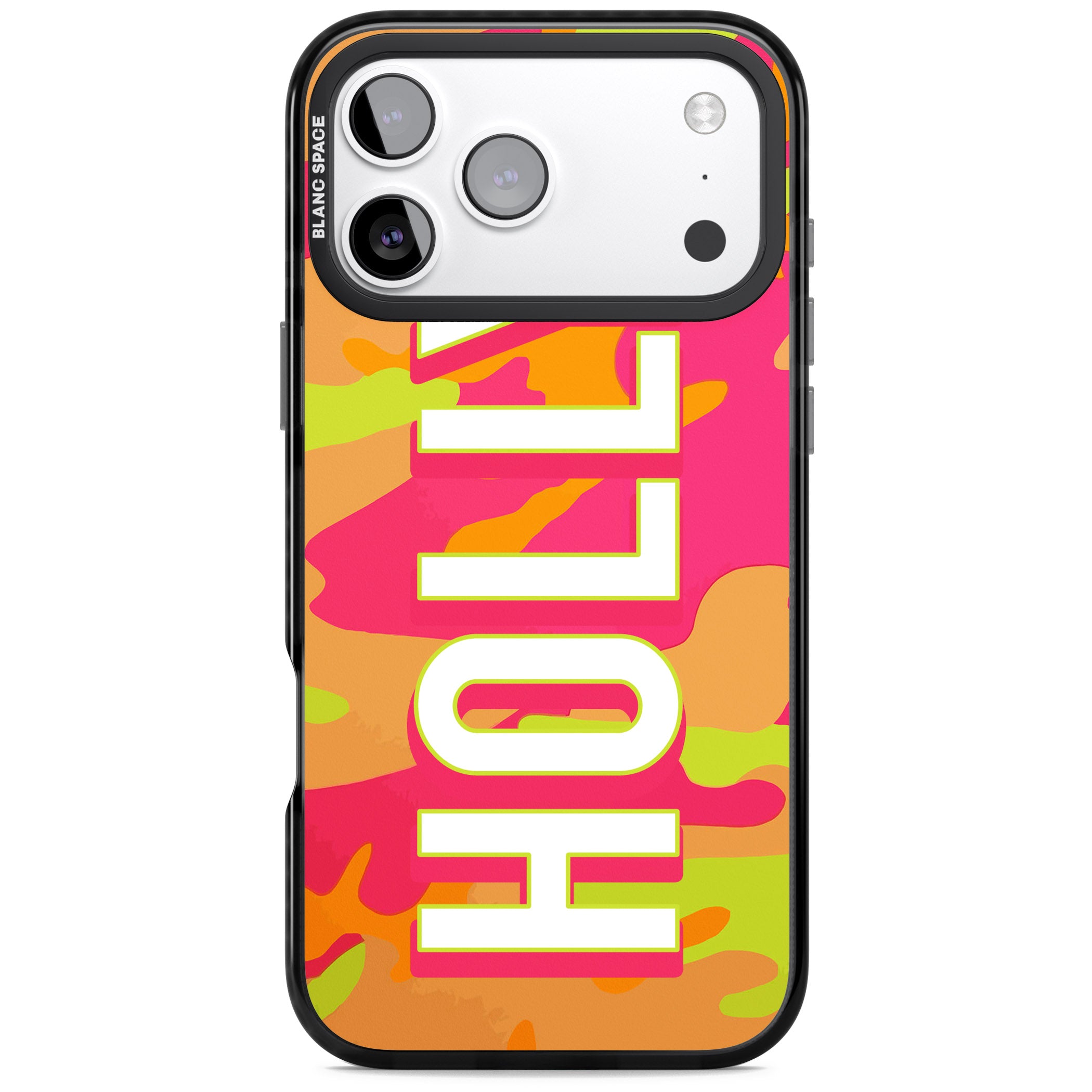 Personalised Bold Neon Camo iPhone 17 Pro Impact Pro Black Phone Case