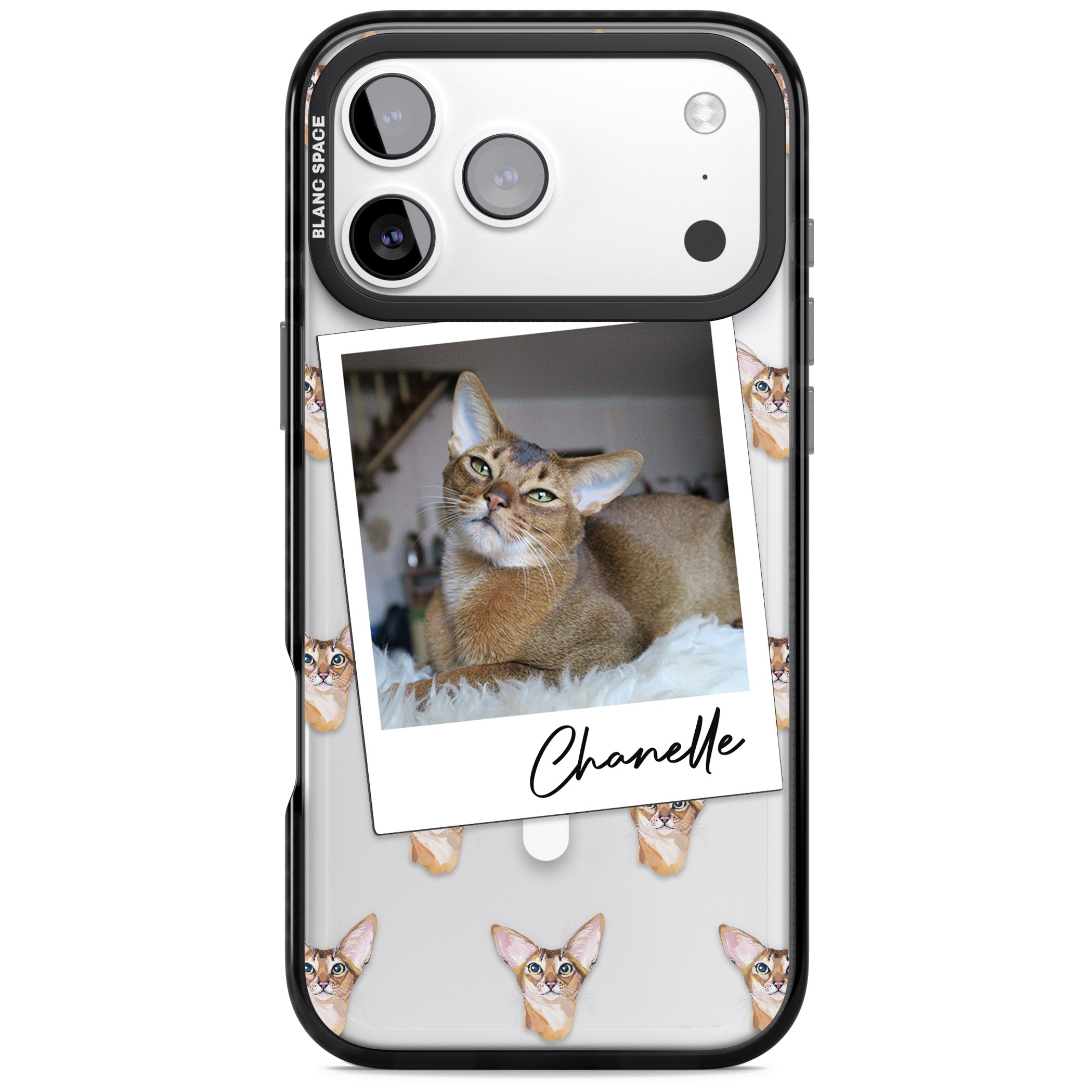 Personalised Abyssinian Cat Photo iPhone 17 Pro Impact Pro Black Phone Case