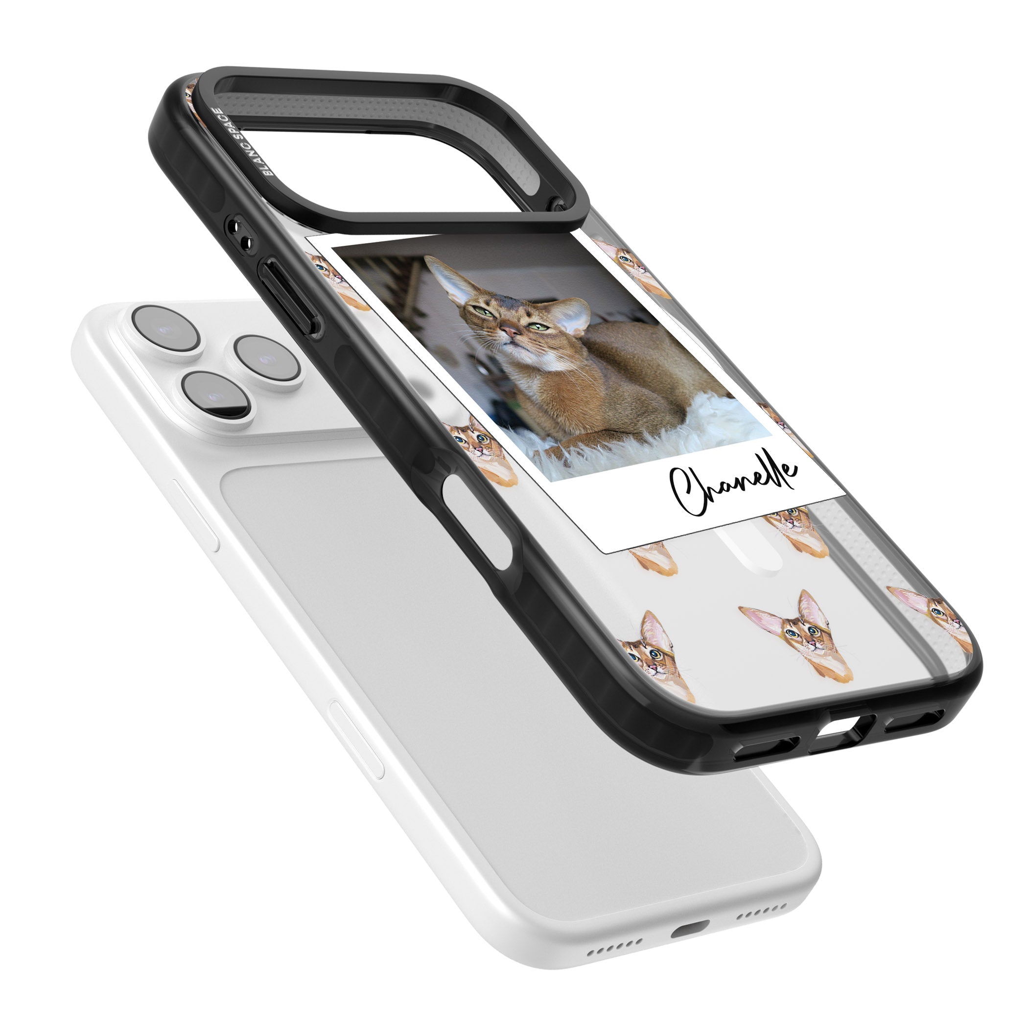 Personalised Abyssinian Cat Photo iPhone 17 Pro Impact Pro Black Phone Case Colours