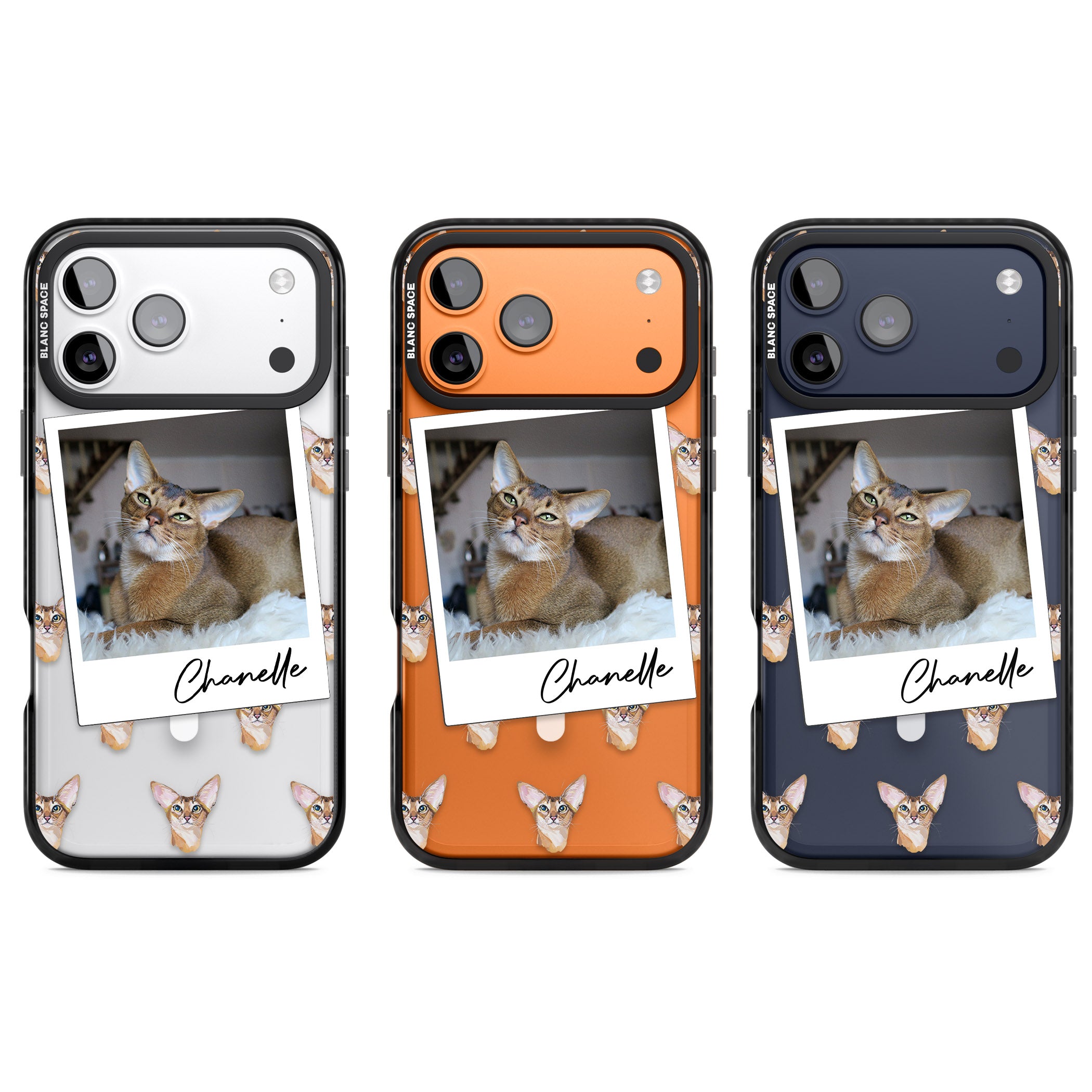 Personalised Abyssinian Cat Photo iPhone 17 Pro Impact Pro Black Phone Case APT Impact Protection