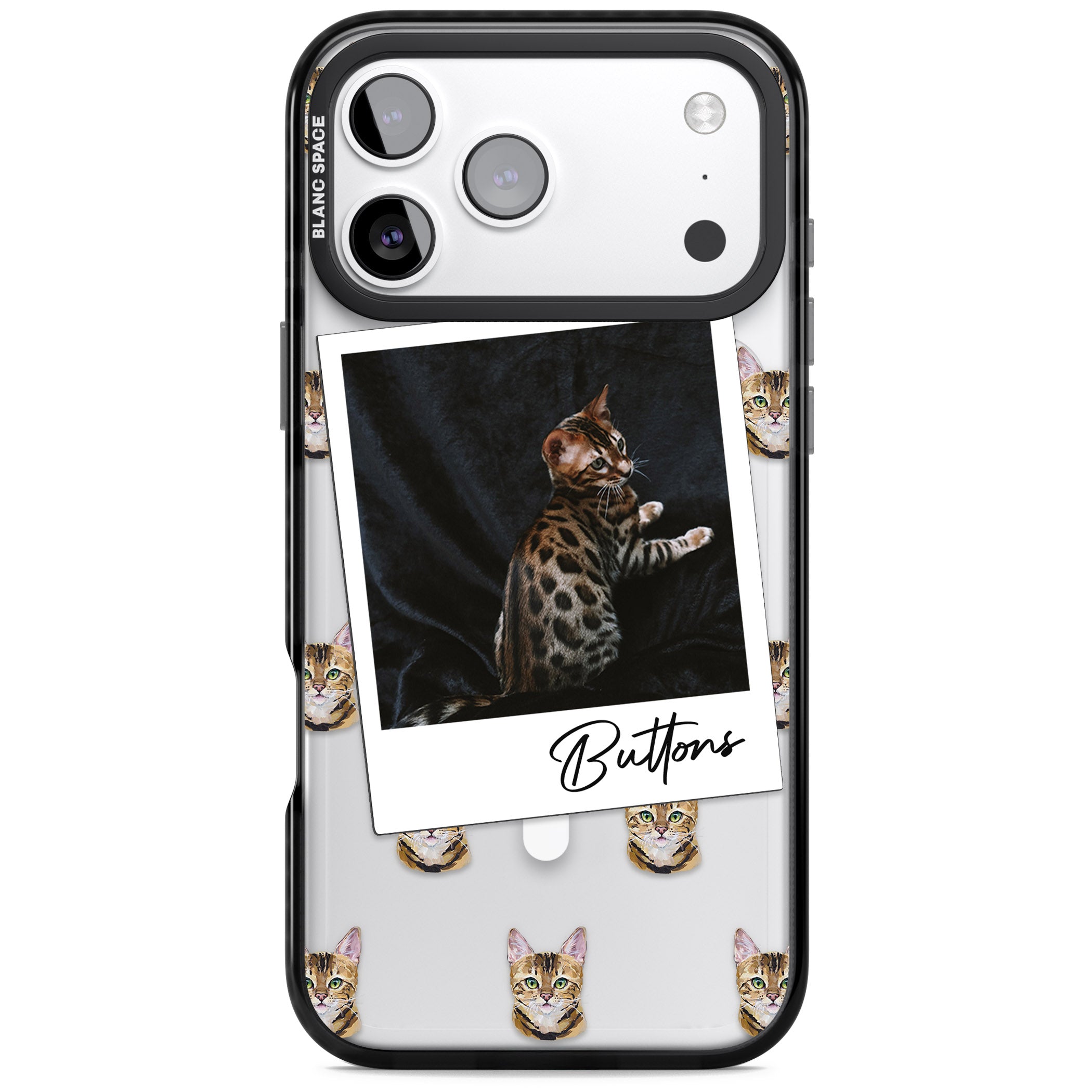 Personalised Bengal Cat Photo iPhone 17 Pro Impact Pro Black Phone Case
