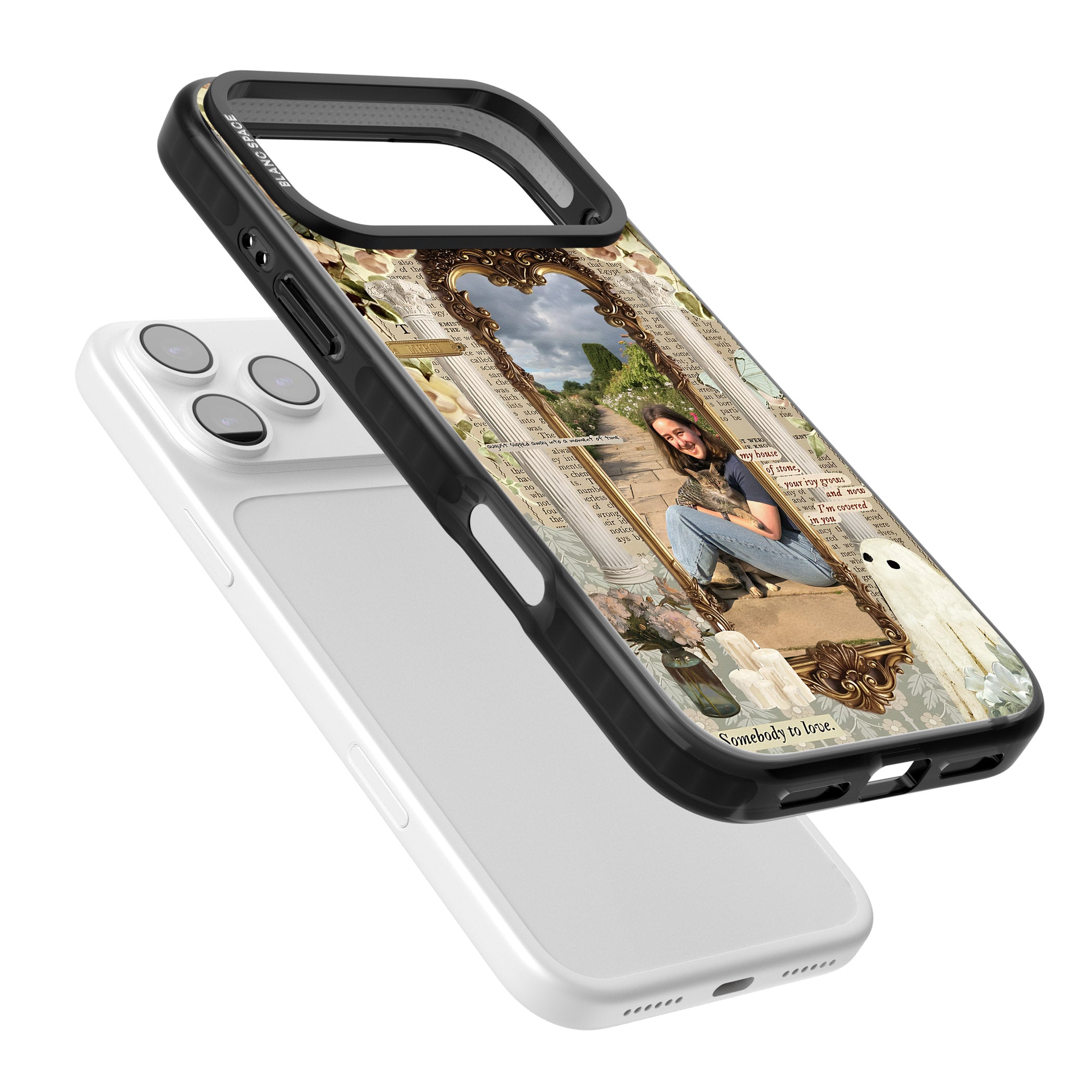 Personalised Soft Vintage Frame iPhone 17 Pro Impact Pro Black Phone Case Colours