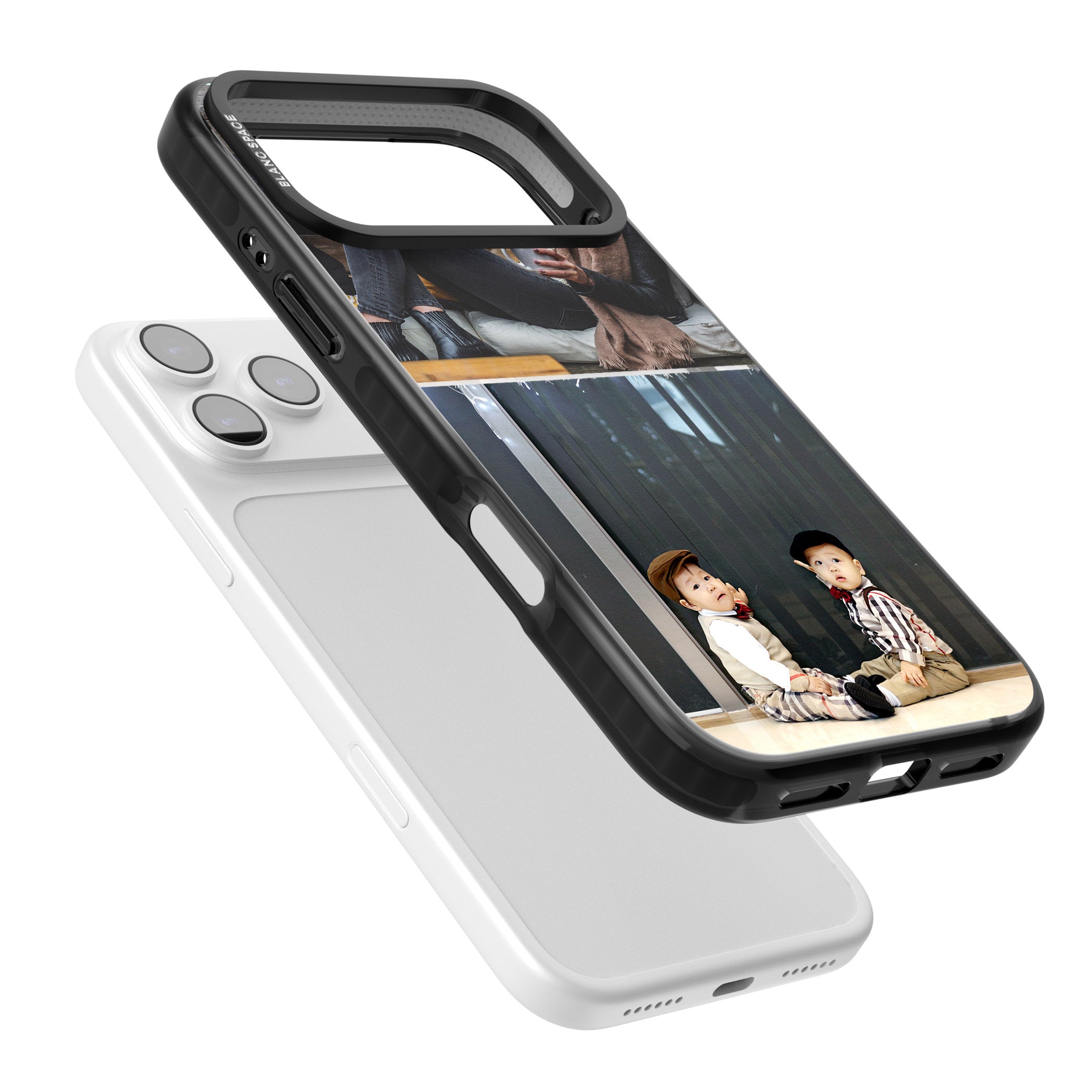 Personalised 2 Photo Grid iPhone 17 Pro Impact Pro Black Phone Case Colours