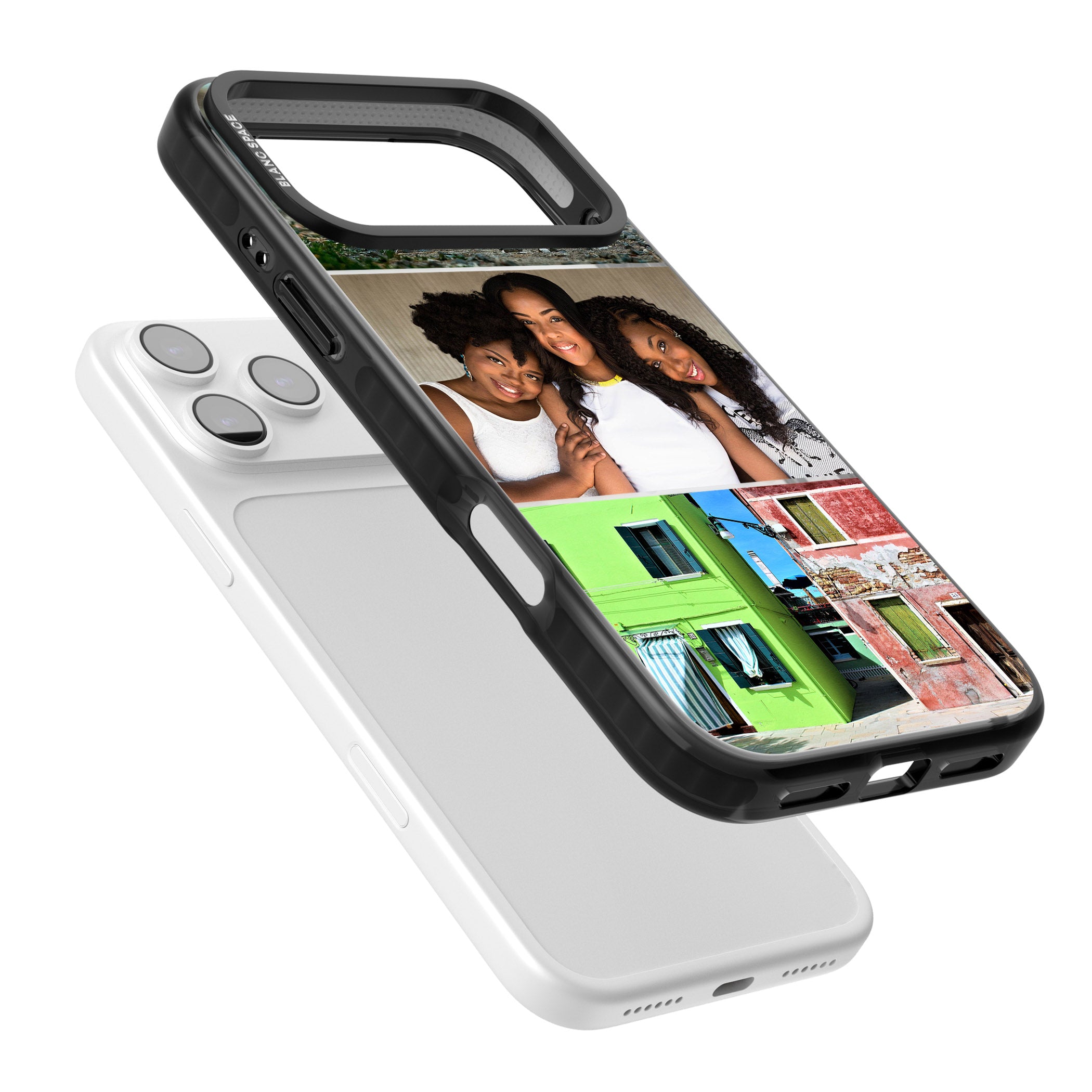 Personalised 3 Photo Grid iPhone 17 Pro Impact Pro Black Phone Case Colours