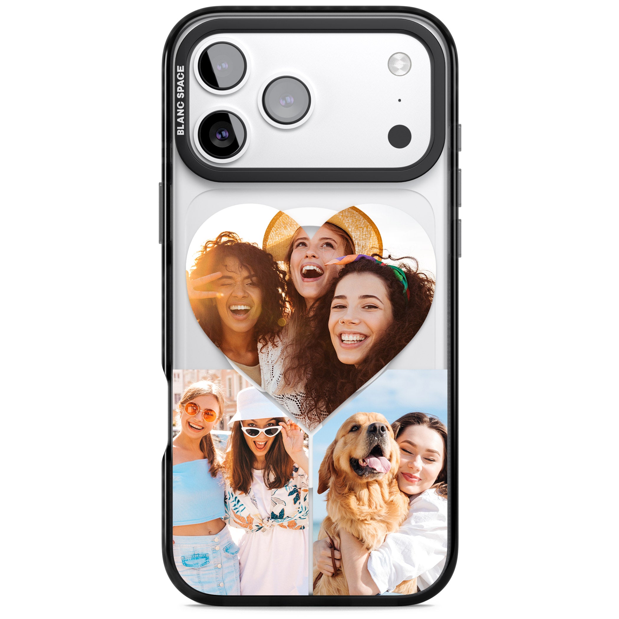 Personalised Heart Photo iPhone 17 Pro Impact Pro Black Phone Case