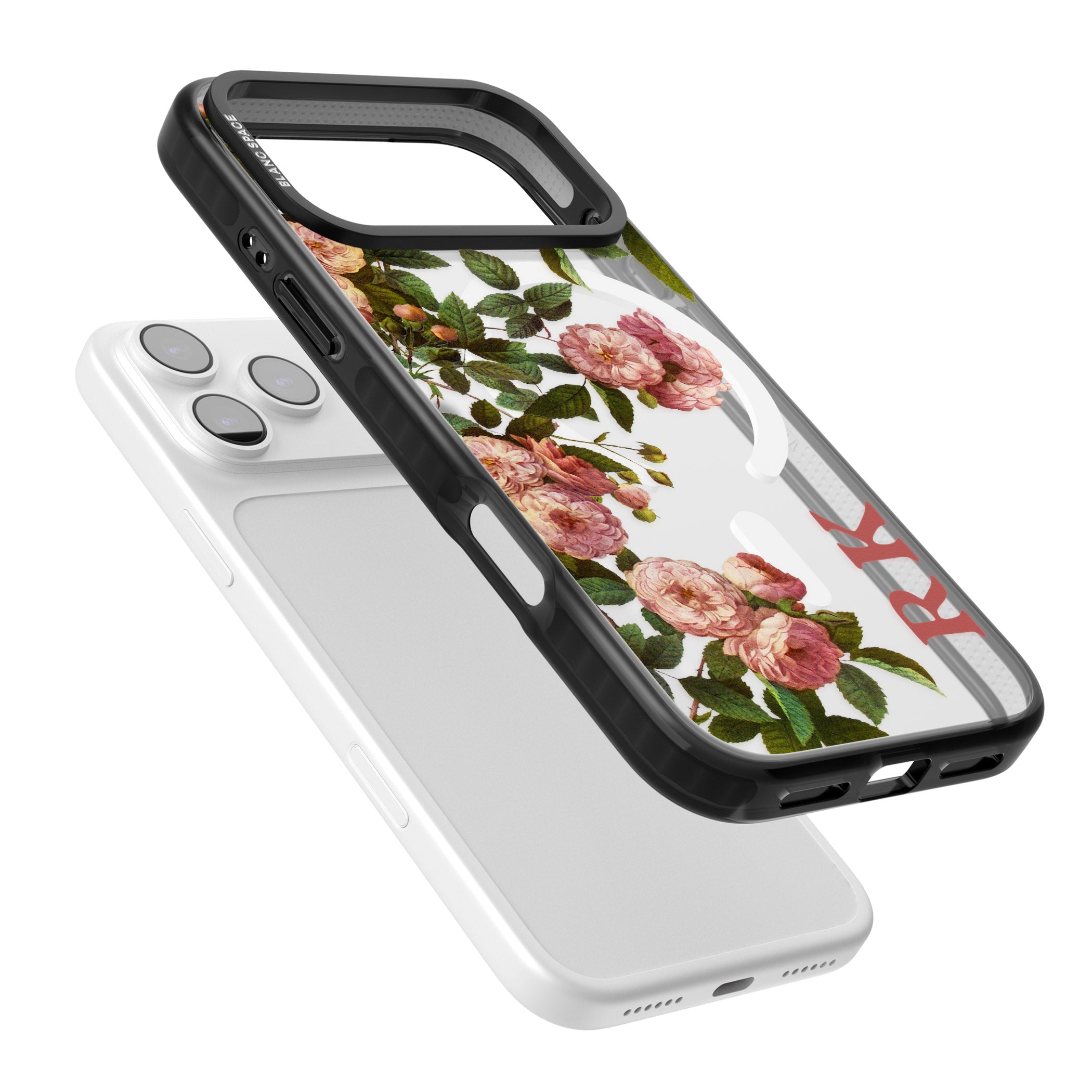 Personalised Vintage Floral Garden iPhone 17 Pro Impact Pro Black Phone Case Colours