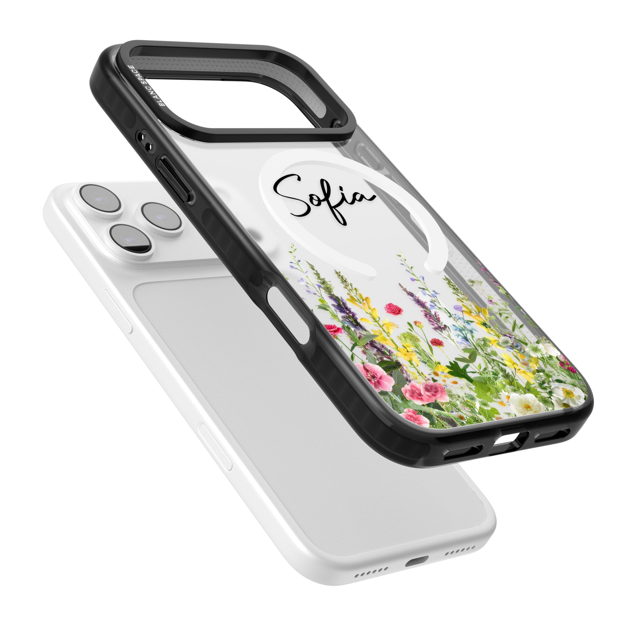 Personalised Garden Wildfowers iPhone 17 Pro Impact Pro Black Phone Case Colours