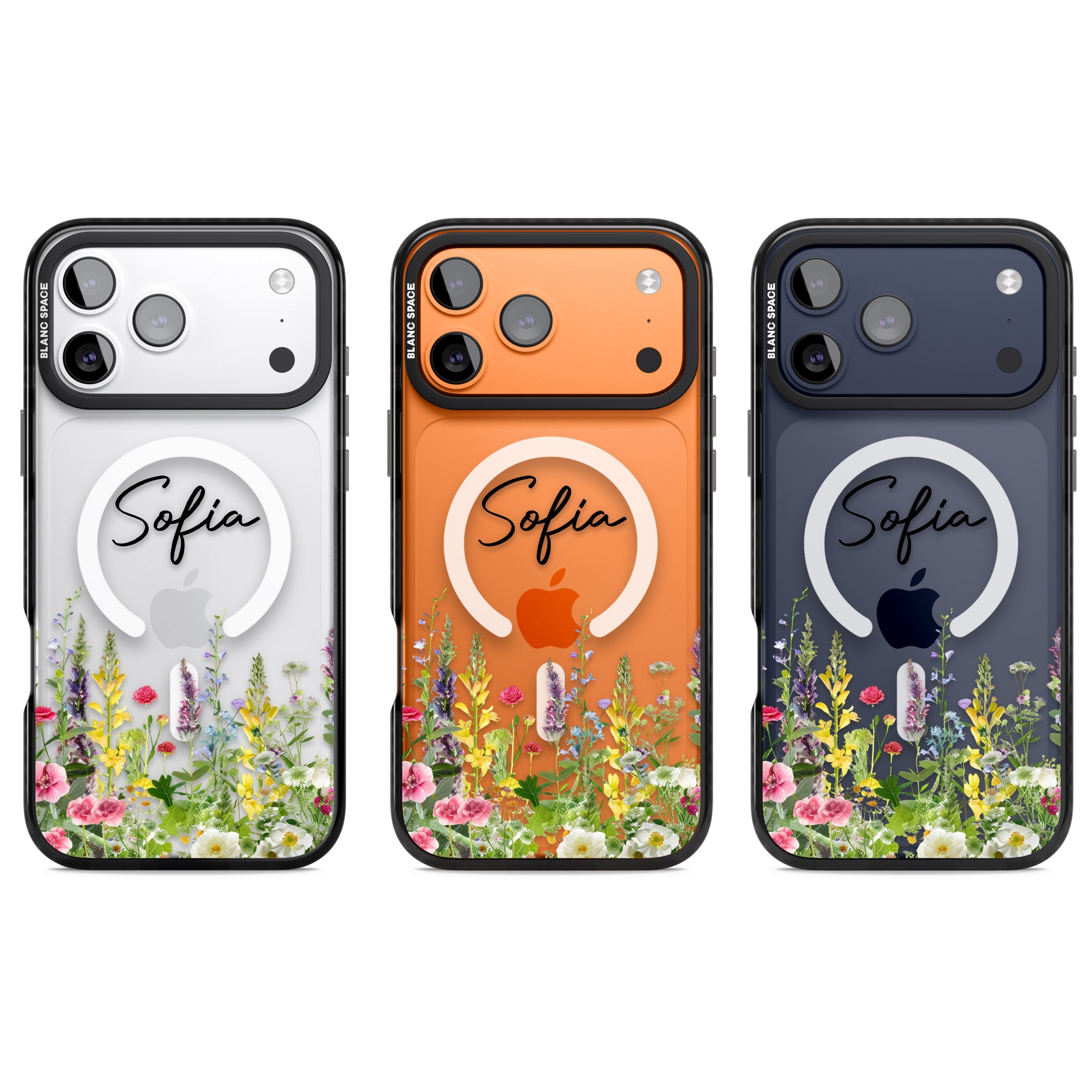 Personalised Garden Wildfowers iPhone 17 Pro Impact Pro Black Phone Case APT Impact Protection