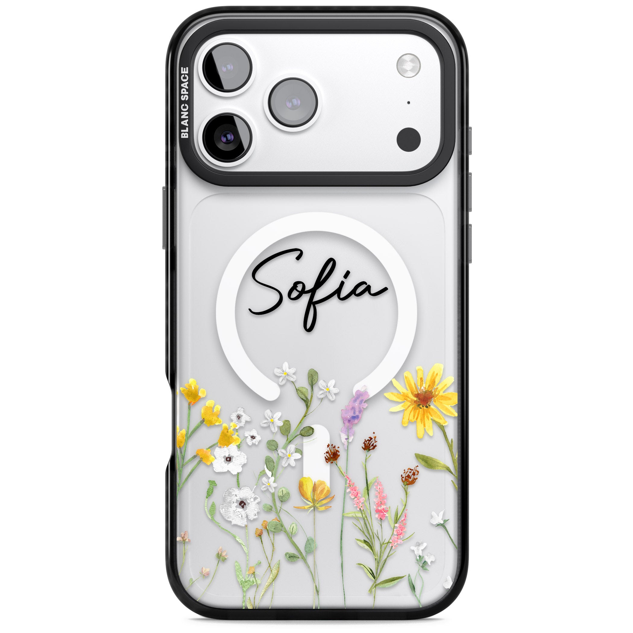 Personalised April Wildfowers iPhone 17 Pro Impact Pro Black Phone Case