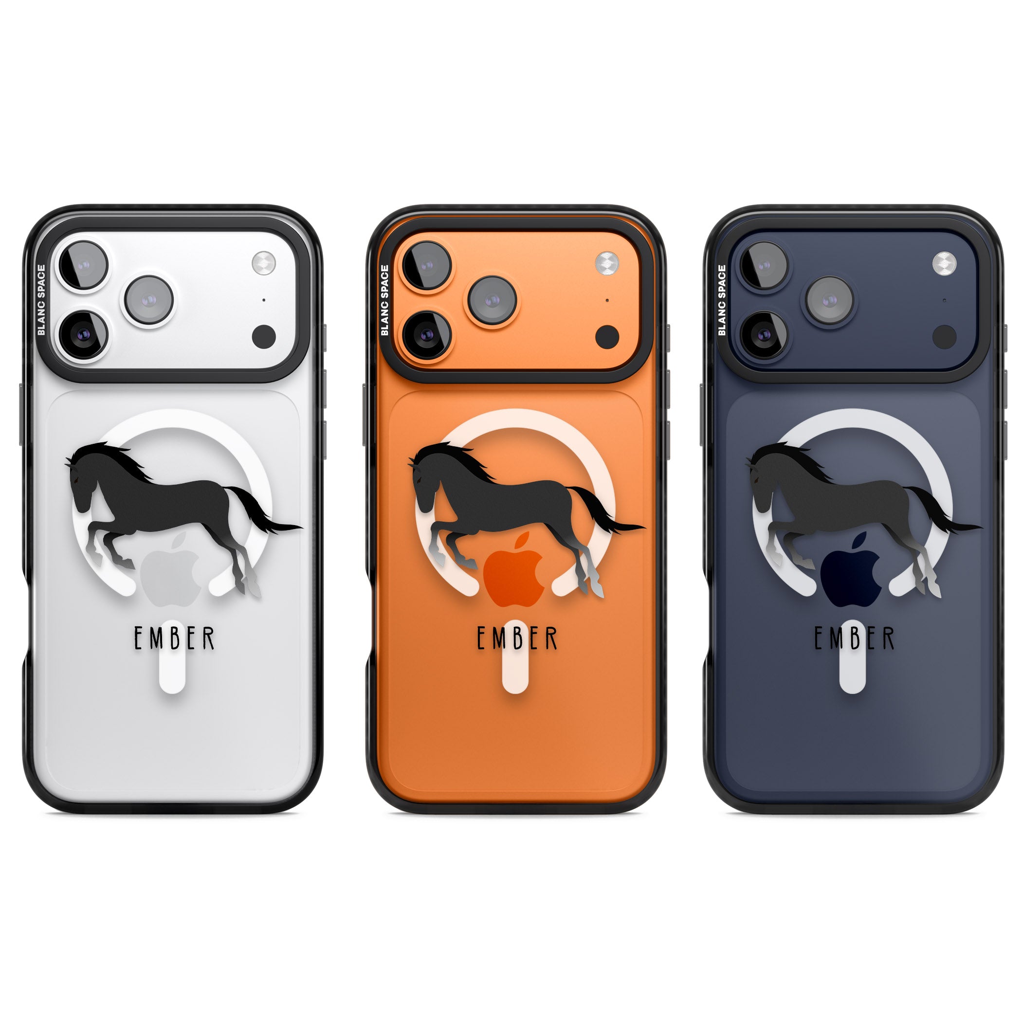 Personalised Black Horse iPhone 17 Pro Impact Pro Black Phone Case APT Impact Protection