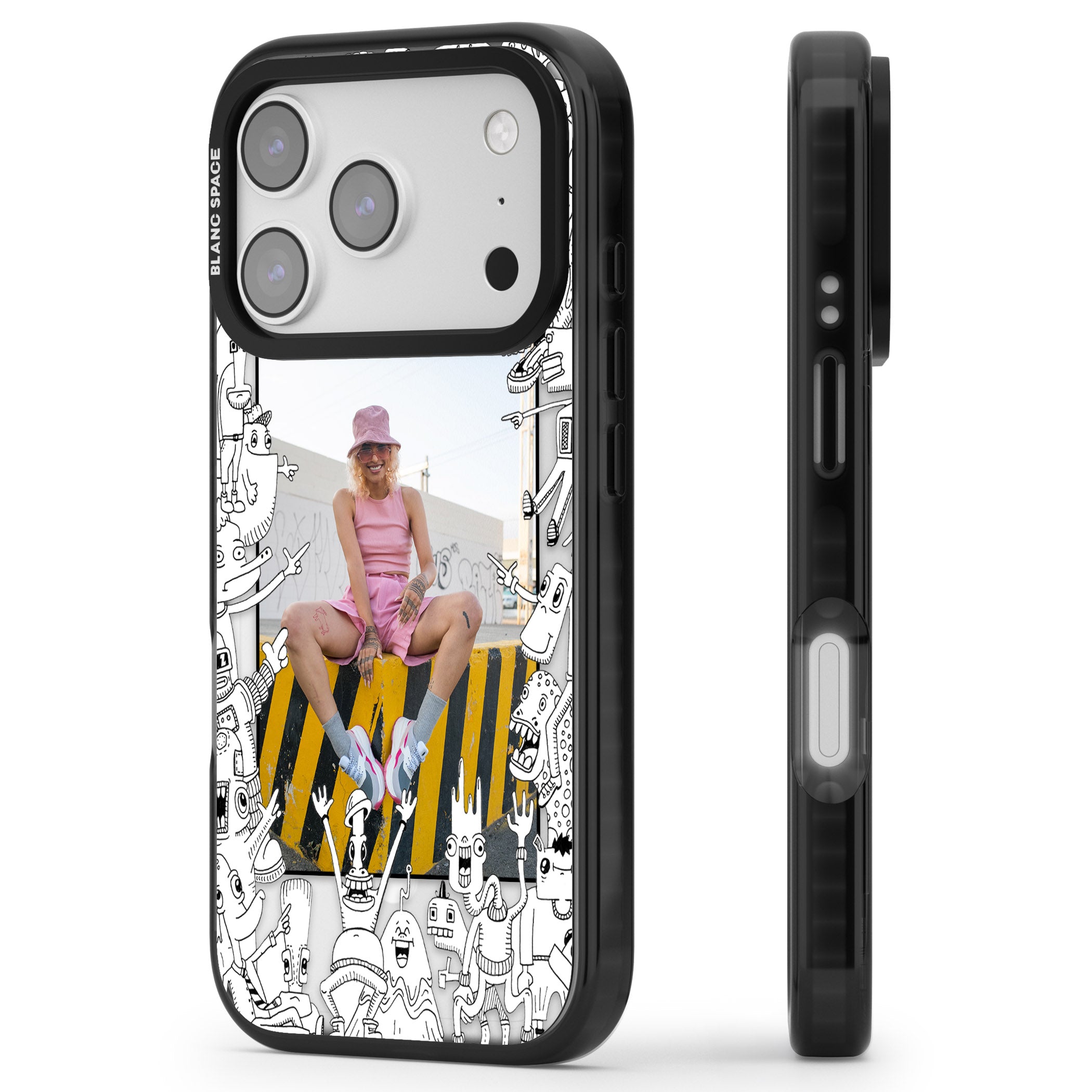Personalised Look At This Photo Case iPhone 17 Pro Impact Pro Black Phone Case Side Profile