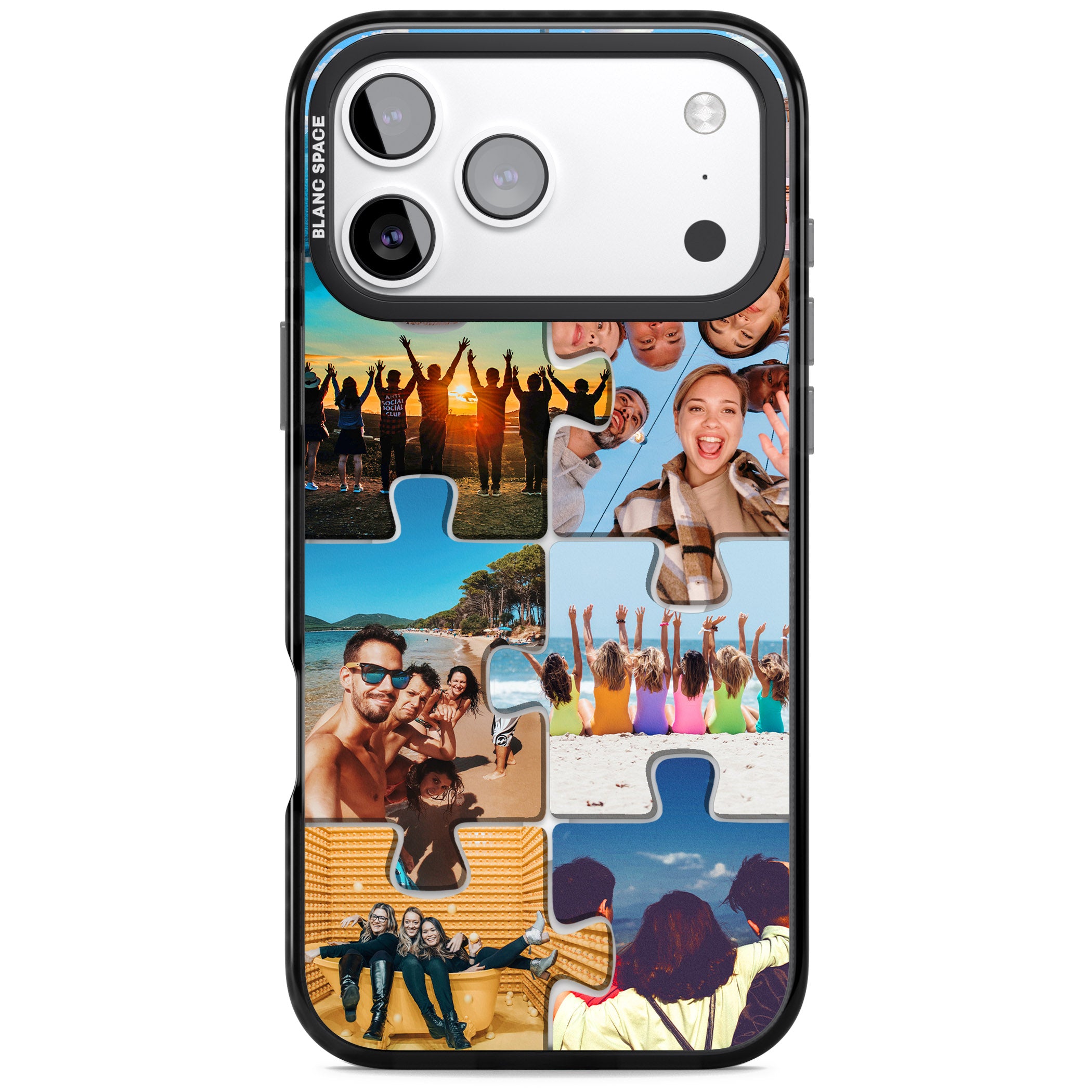 Personalised Jigsaw Photo Grid iPhone 17 Pro Impact Pro Black Phone Case