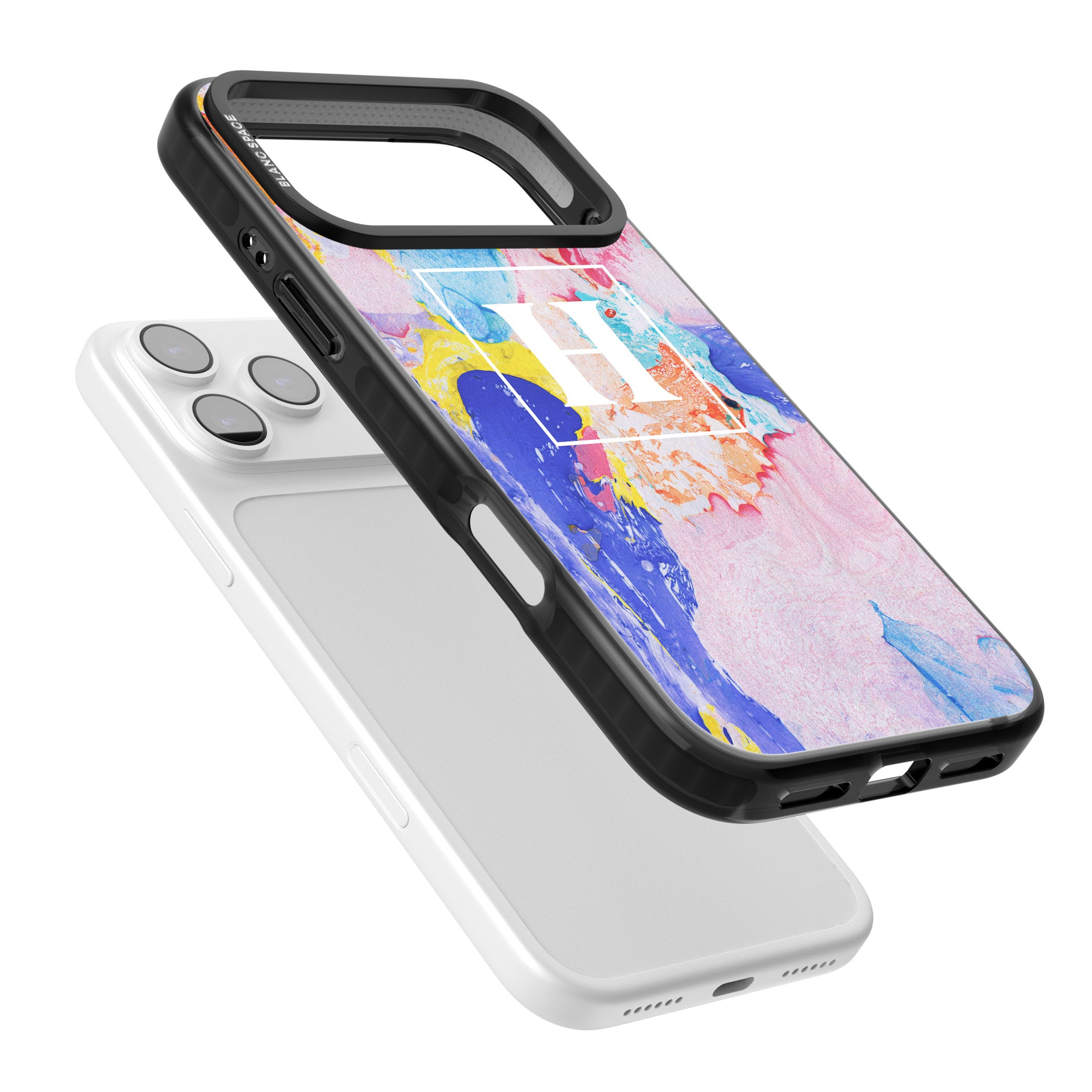 Personalised Pastel Marble Mix iPhone 17 Pro Impact Pro Black Phone Case Colours