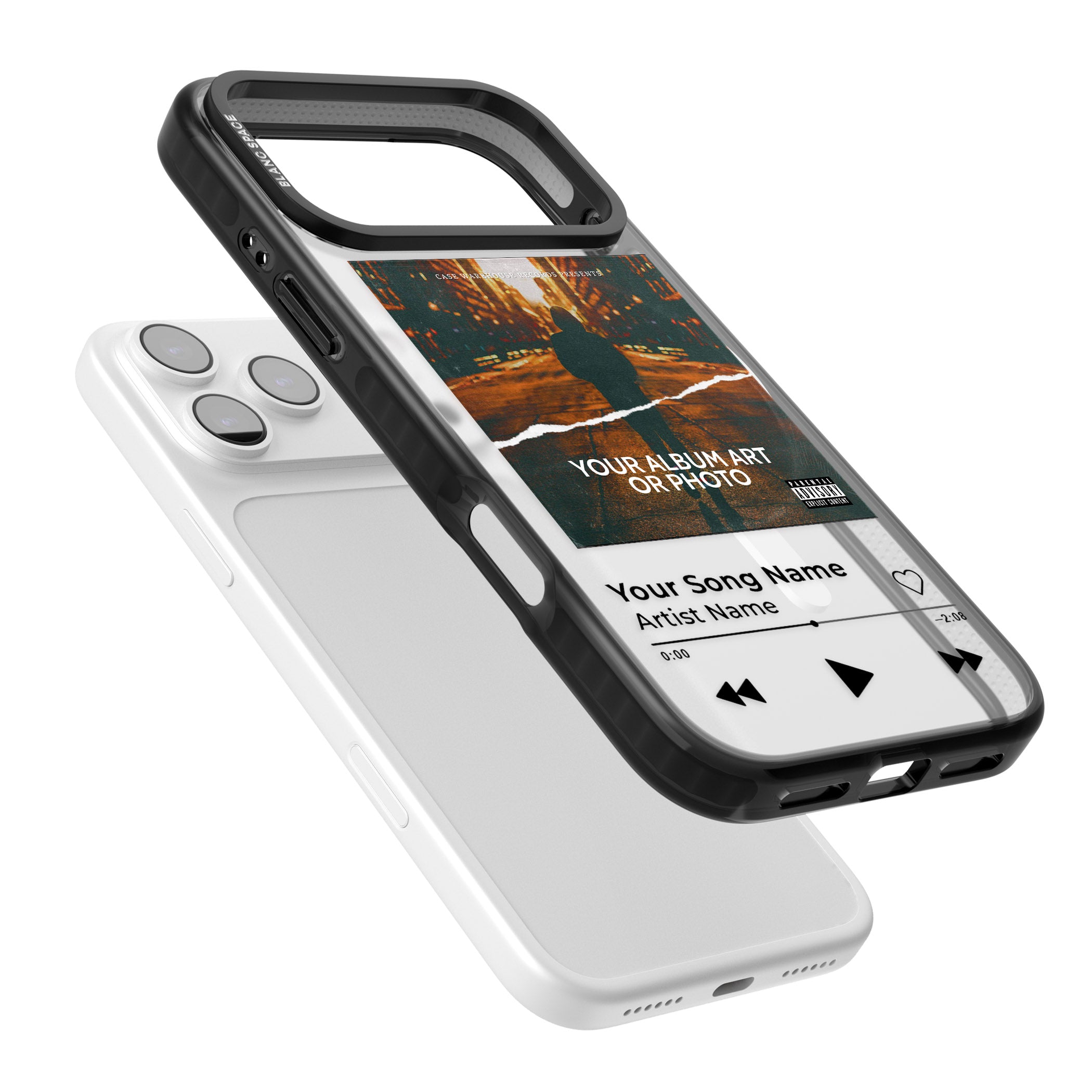 Personalised Album Art iPhone 17 Pro Impact Pro Black Phone Case Colours