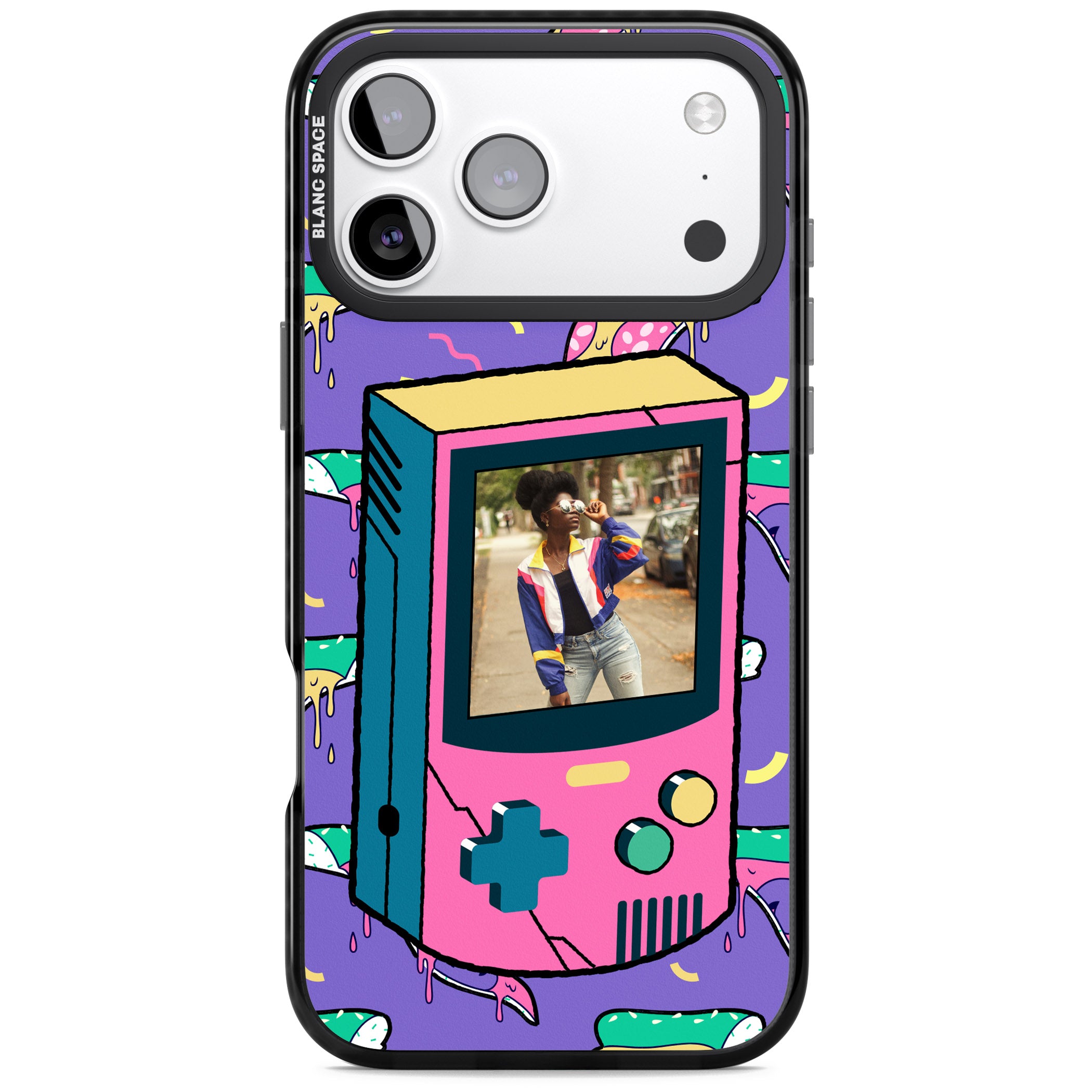 Personalised Retro Game Photo Case iPhone 17 Pro Impact Pro Black Phone Case