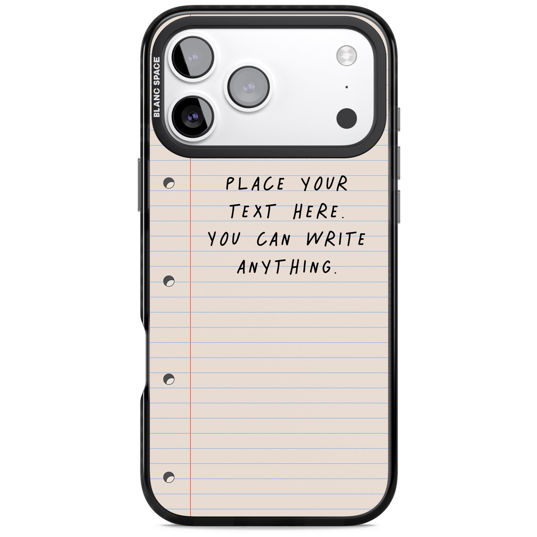 Personalised Lined Paper iPhone 17 Pro Max Impact Pro Black Phone Case
