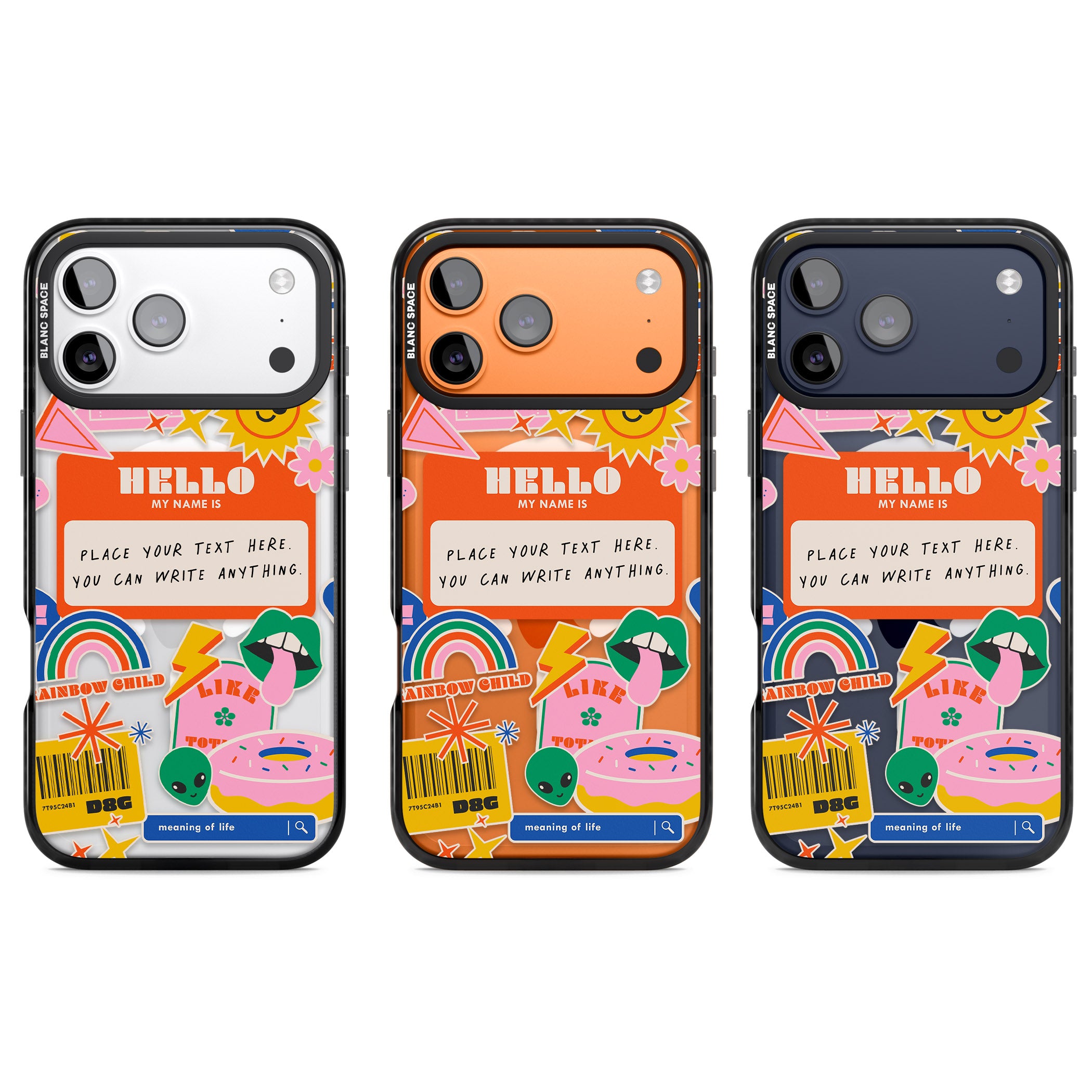 Personalised Retro Vibes Sticker iPhone 17 Pro Impact Pro Black Phone Case APT Impact Protection