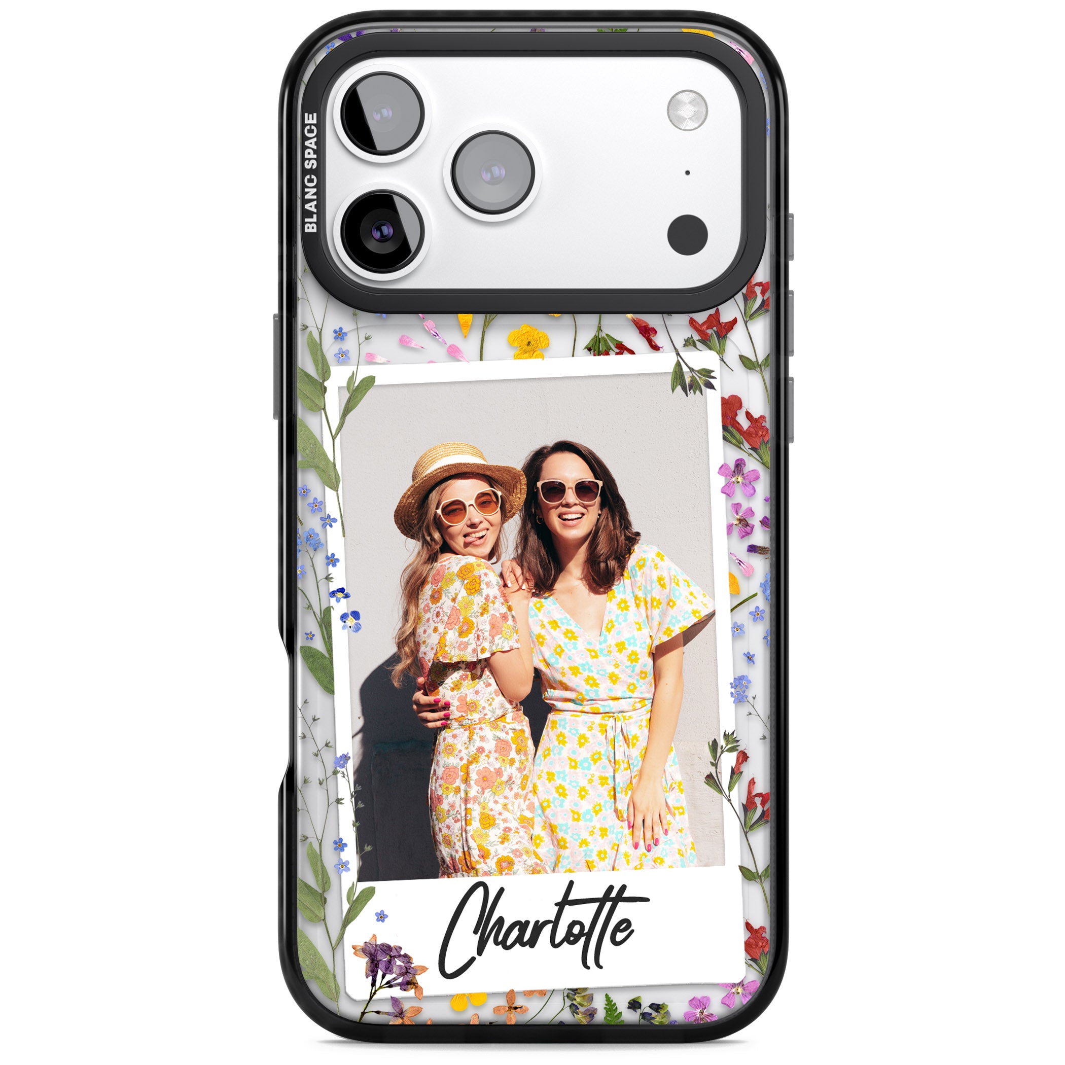 Personalised Wildflower Instant Photo iPhone 17 Pro Max Impact Pro Black Phone Case