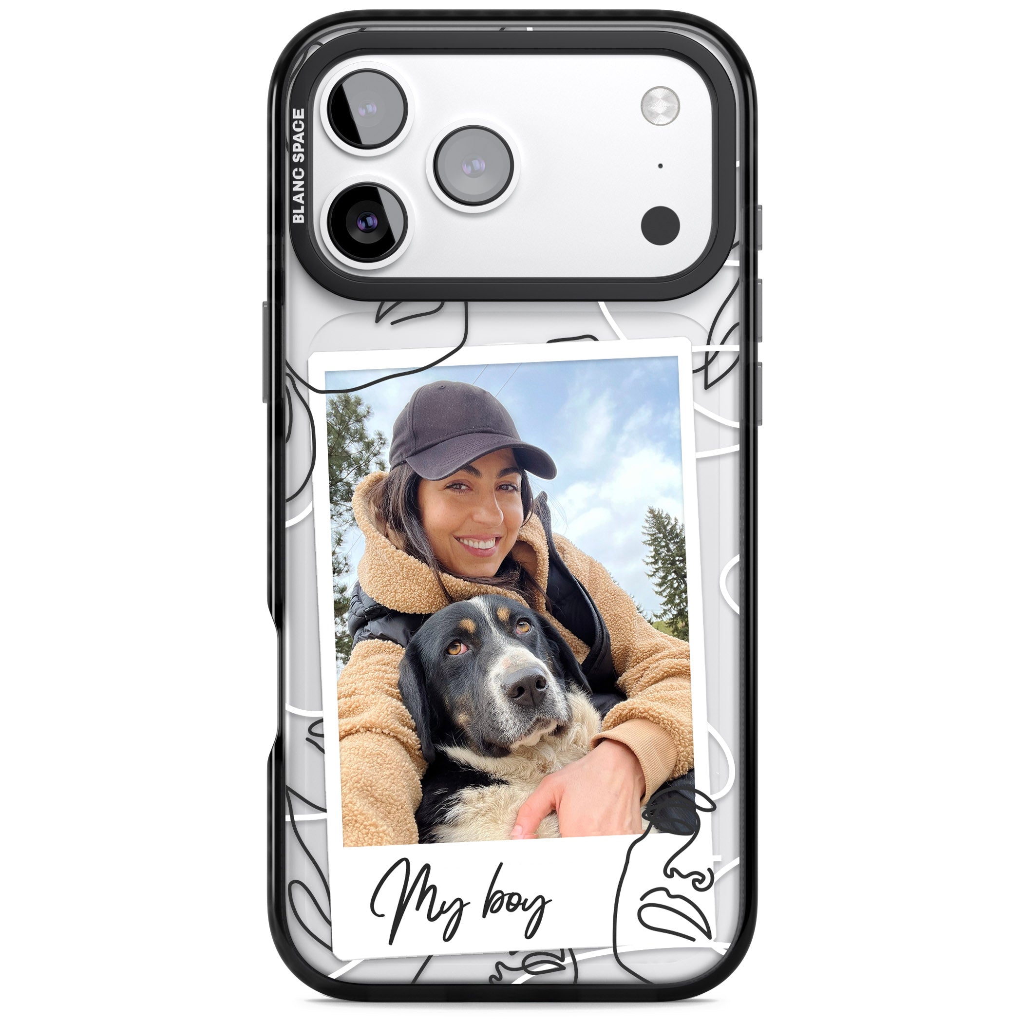 Personalised Abstract Faces Instant Photo iPhone 17 Pro Impact Pro Black Phone Case